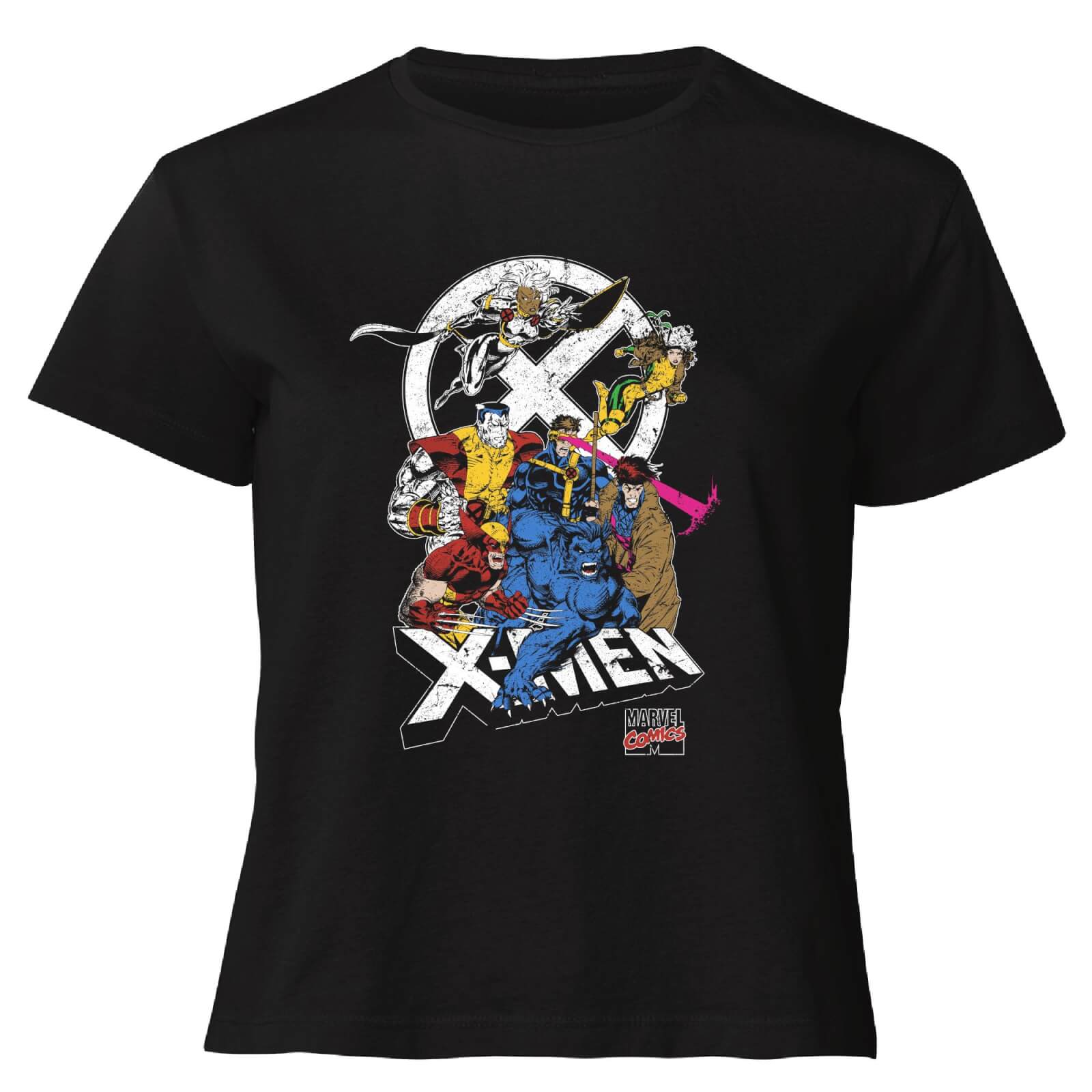X-Men Super Team  Women's Cropped T-Shirt - Black - S