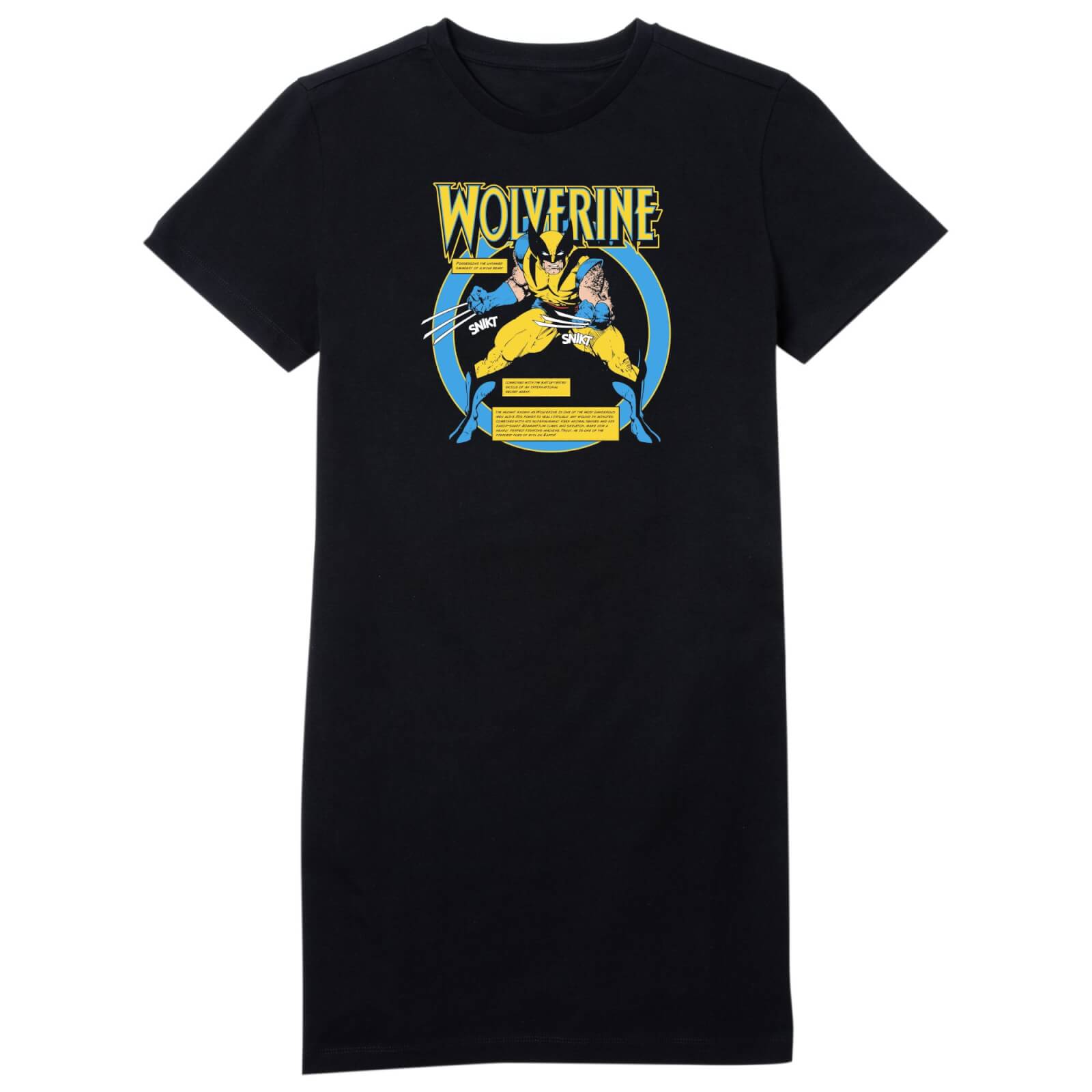 X-Men Wolverine Bio  Women's T-Shirt Dress - Black - XL