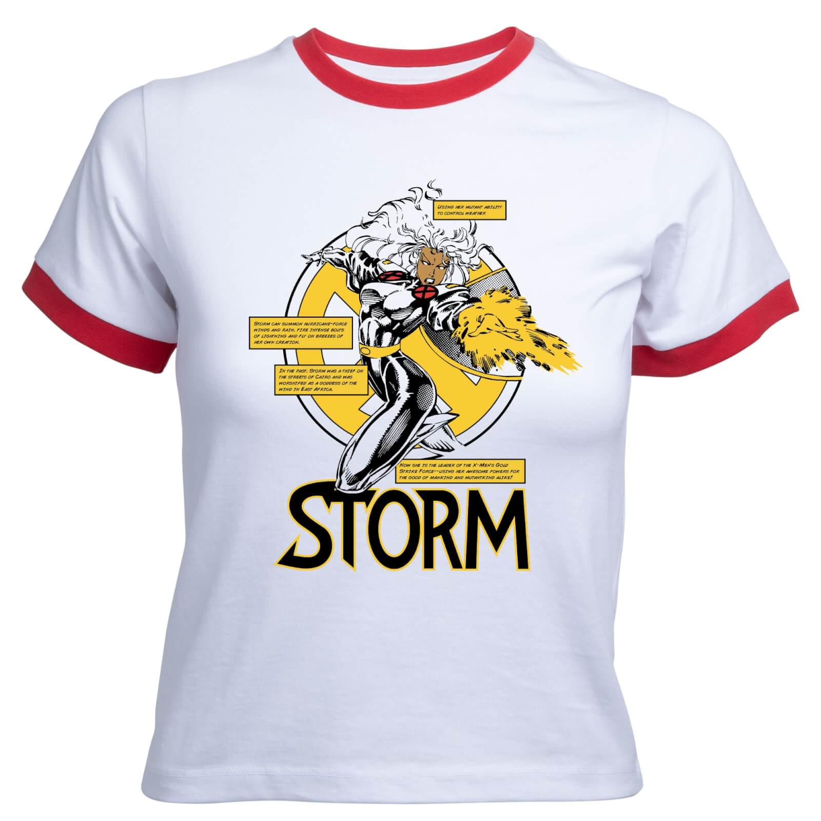 

X-Men Storm Bio Women's Cropped Ringer T-Shirt - White Red - XXL