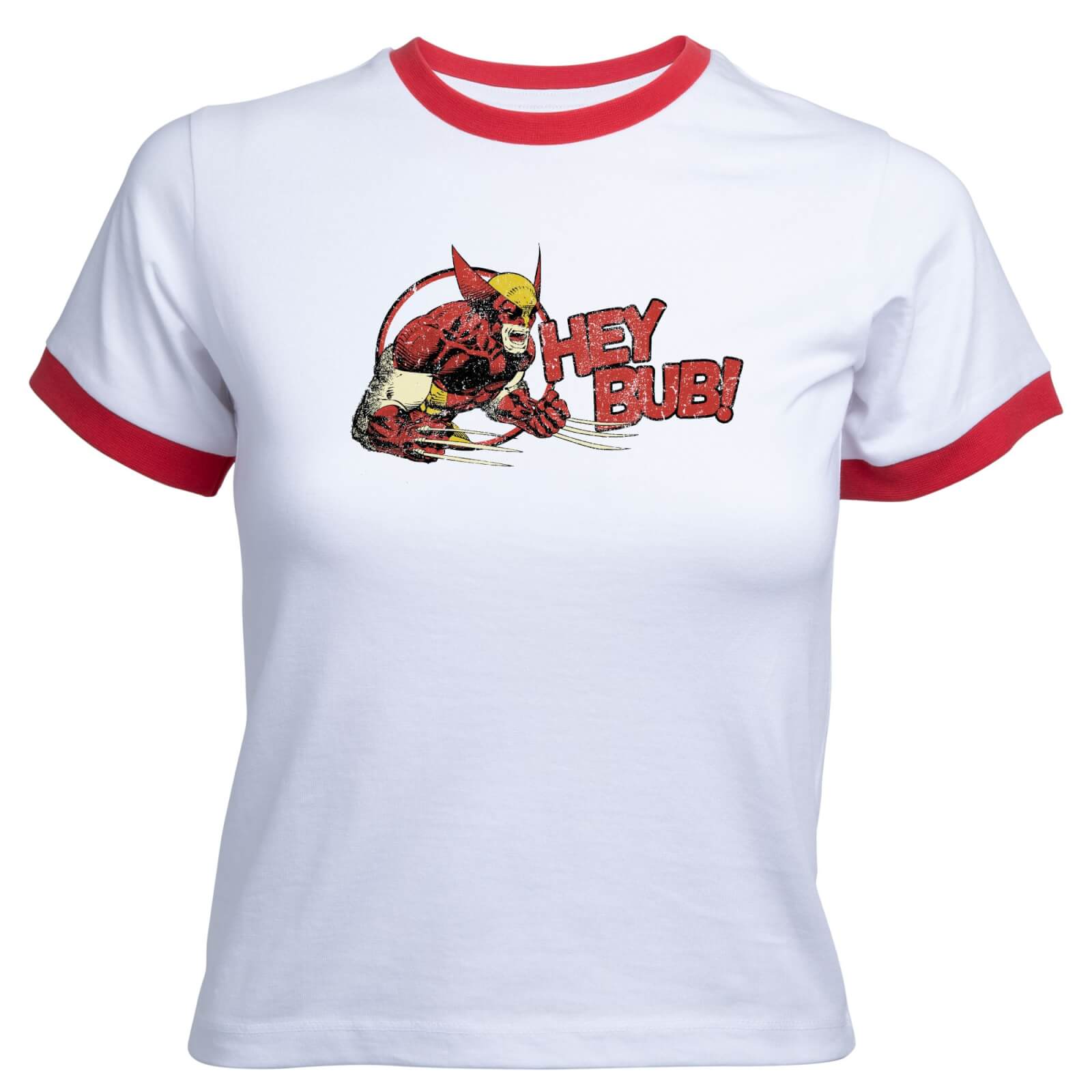 

X-Men Hey Bub! Women's Cropped Ringer T-Shirt - White Red - M