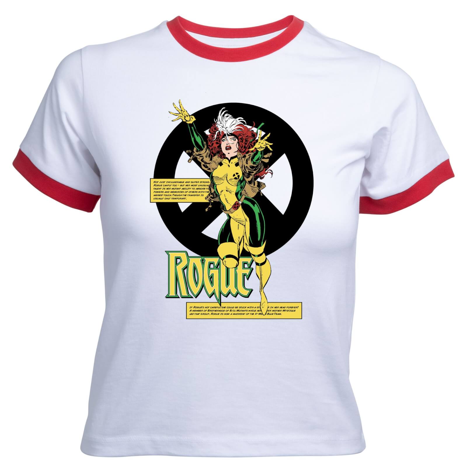 

X-Men Rogue Bio Women's Cropped Ringer T-Shirt - White Red - L