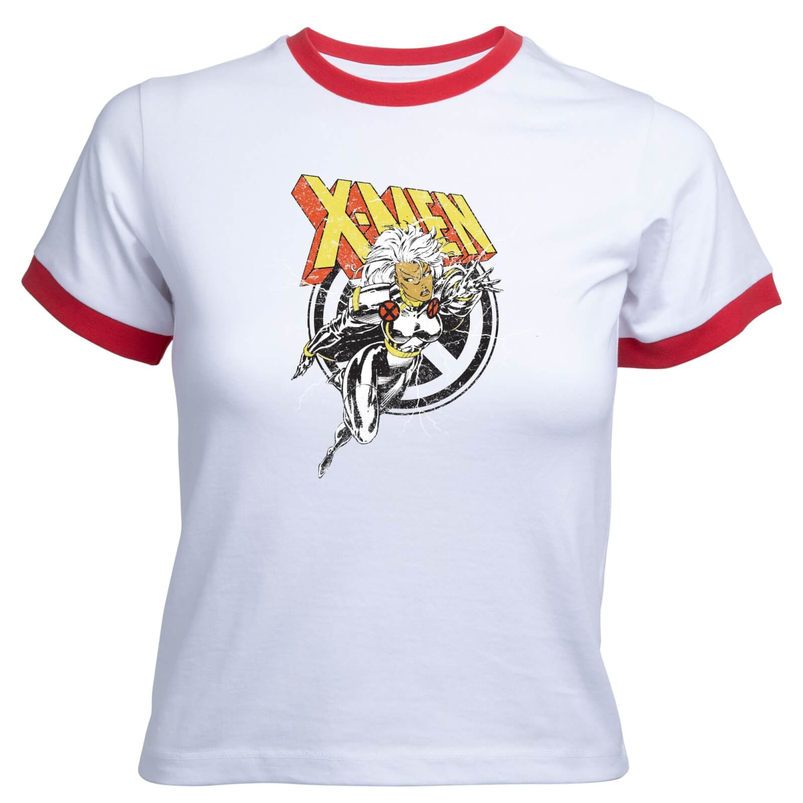 

X-Men Storm Women's Cropped Ringer T-Shirt - White Red - XL