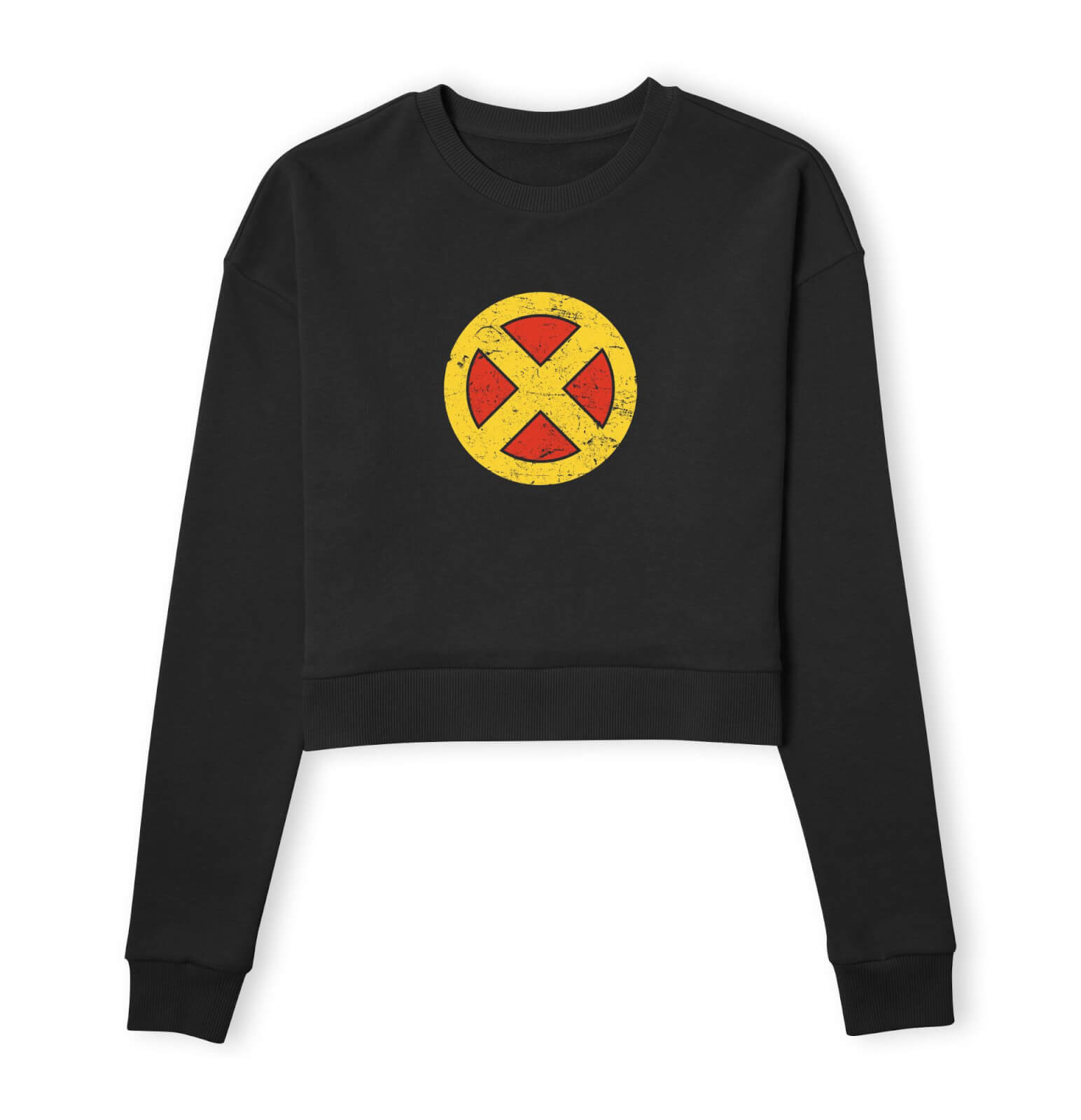 

X-Men Emblem Drk Women's Cropped Sweatshirt - Black - M
