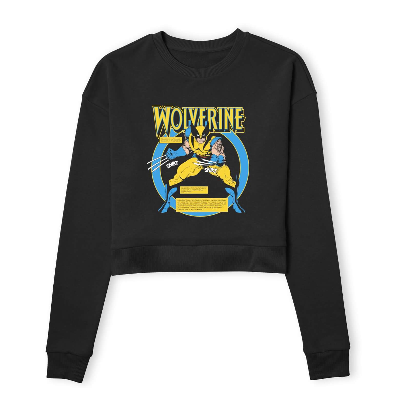 

X-Men Wolverine Bio Women's Cropped Sweatshirt - Black - L