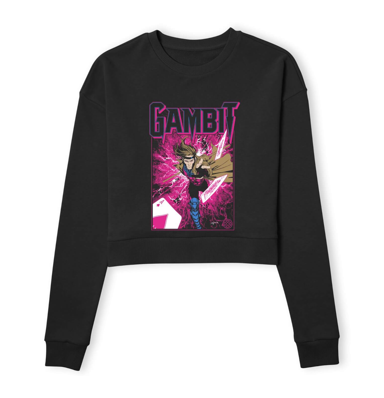 

X-Men Gambit Women's Cropped Sweatshirt - Black - L