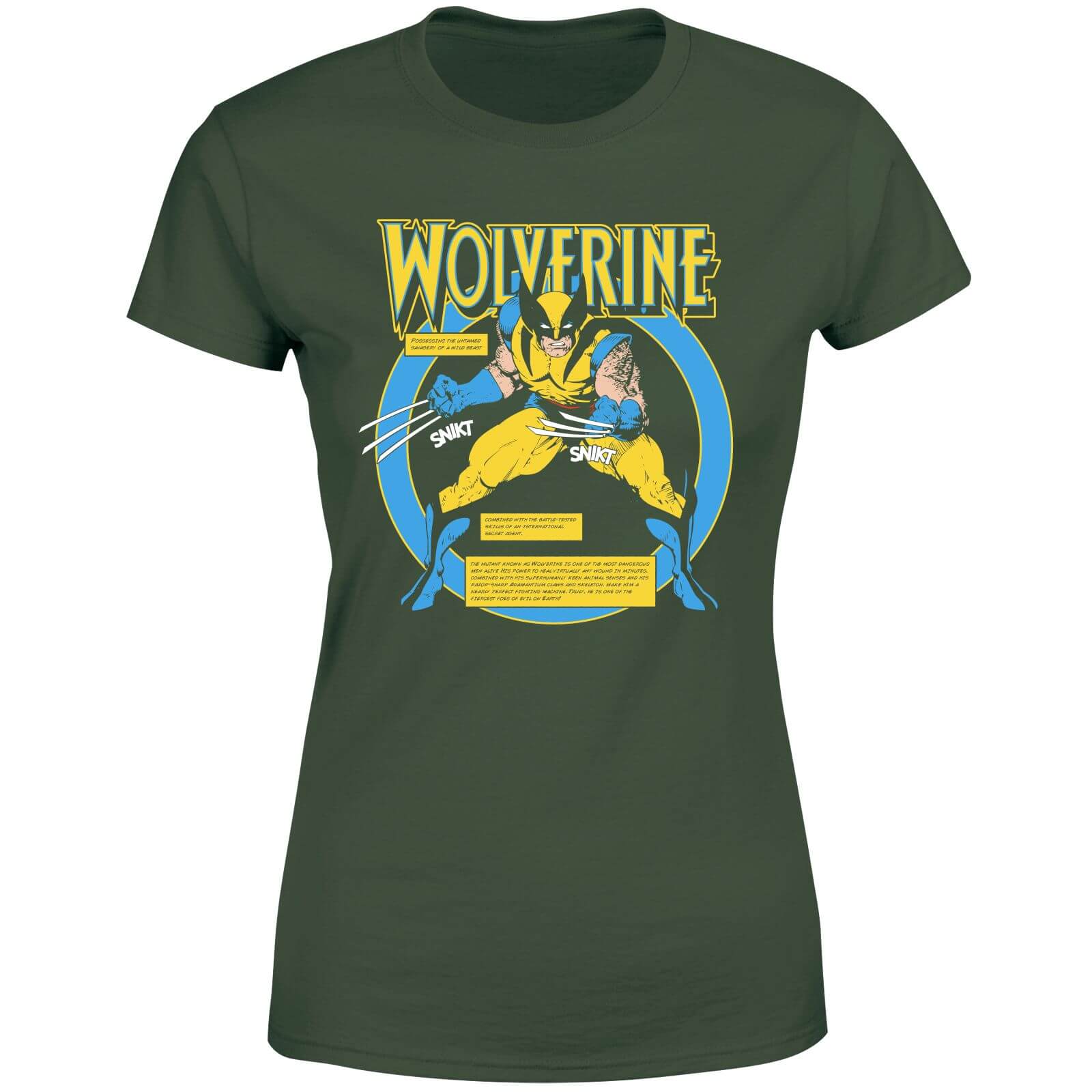X-Men Wolverine Bio  Women's T-Shirt - Green - M