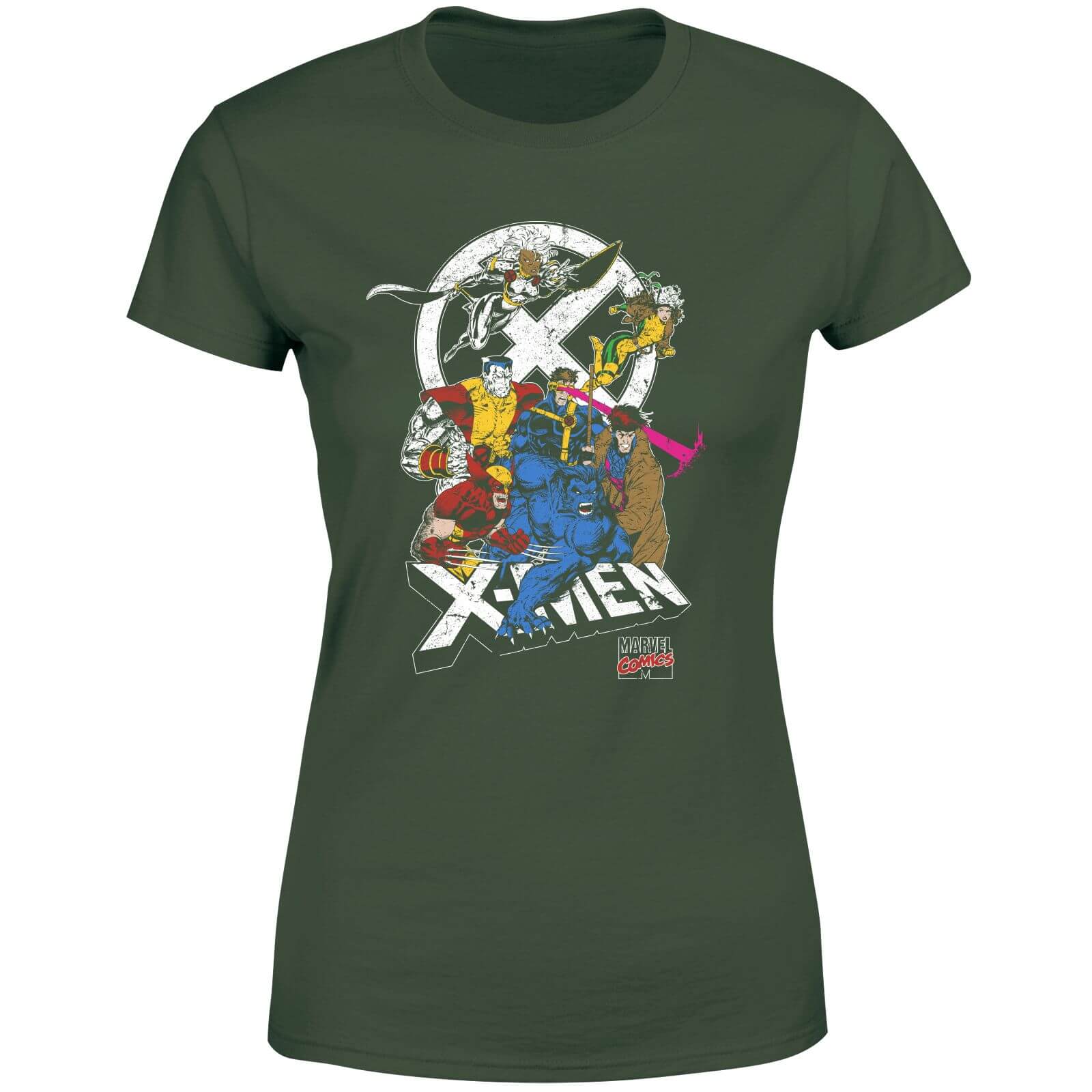 X-Men Super Team Women's T-Shirt - Green - XXL