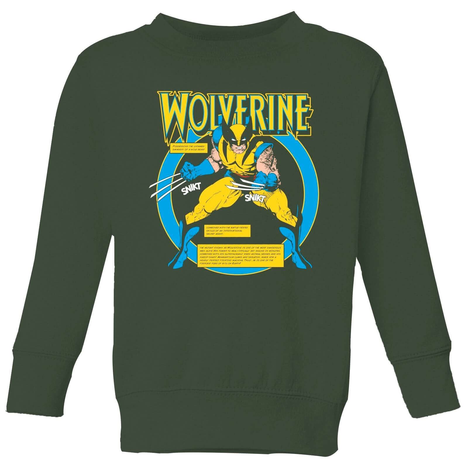 

X-Men Wolverine Bio Kids' Sweatshirt - Green - 3-4 Anni