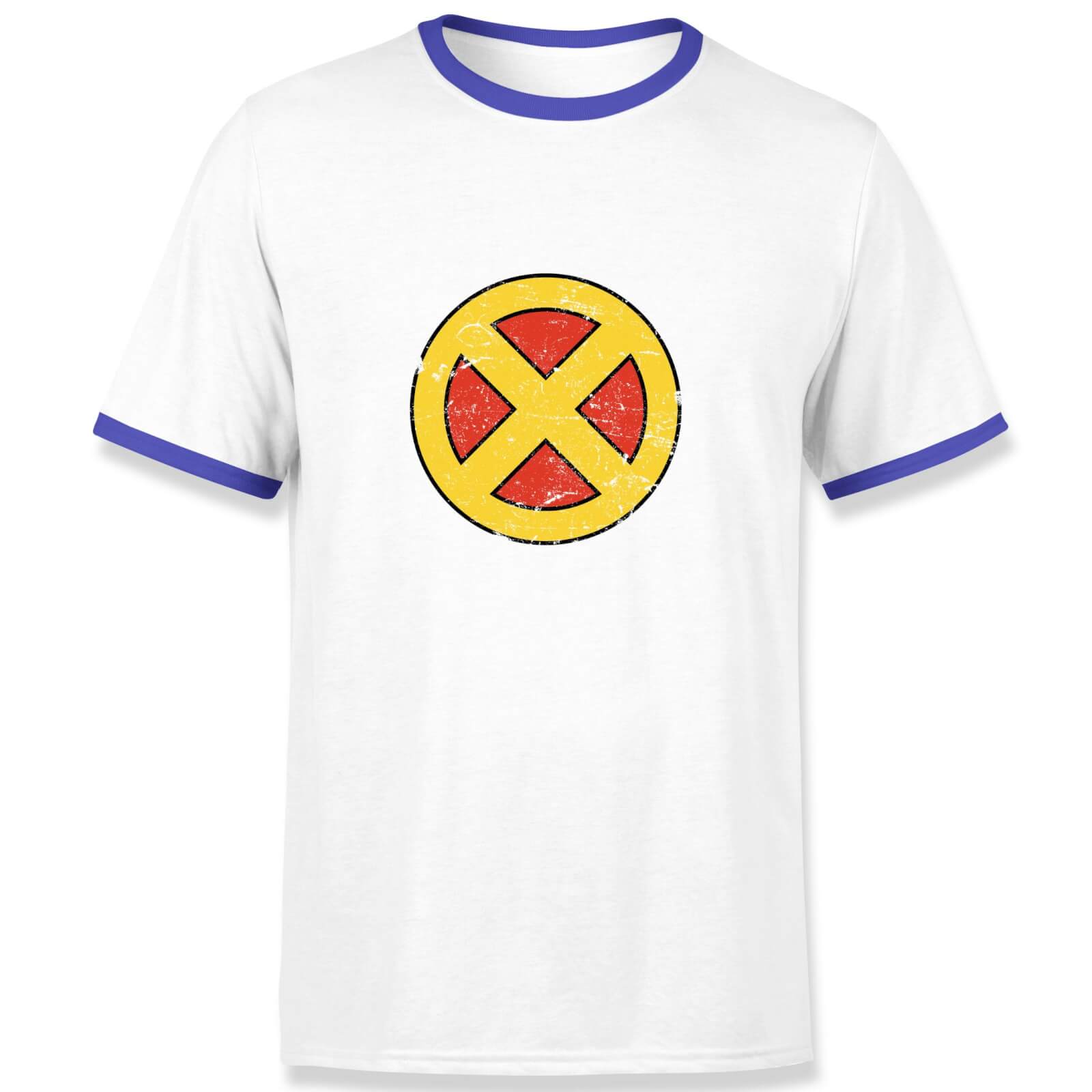 

X-Men Emblem Men's Ringer T-Shirt - White/Navy - L