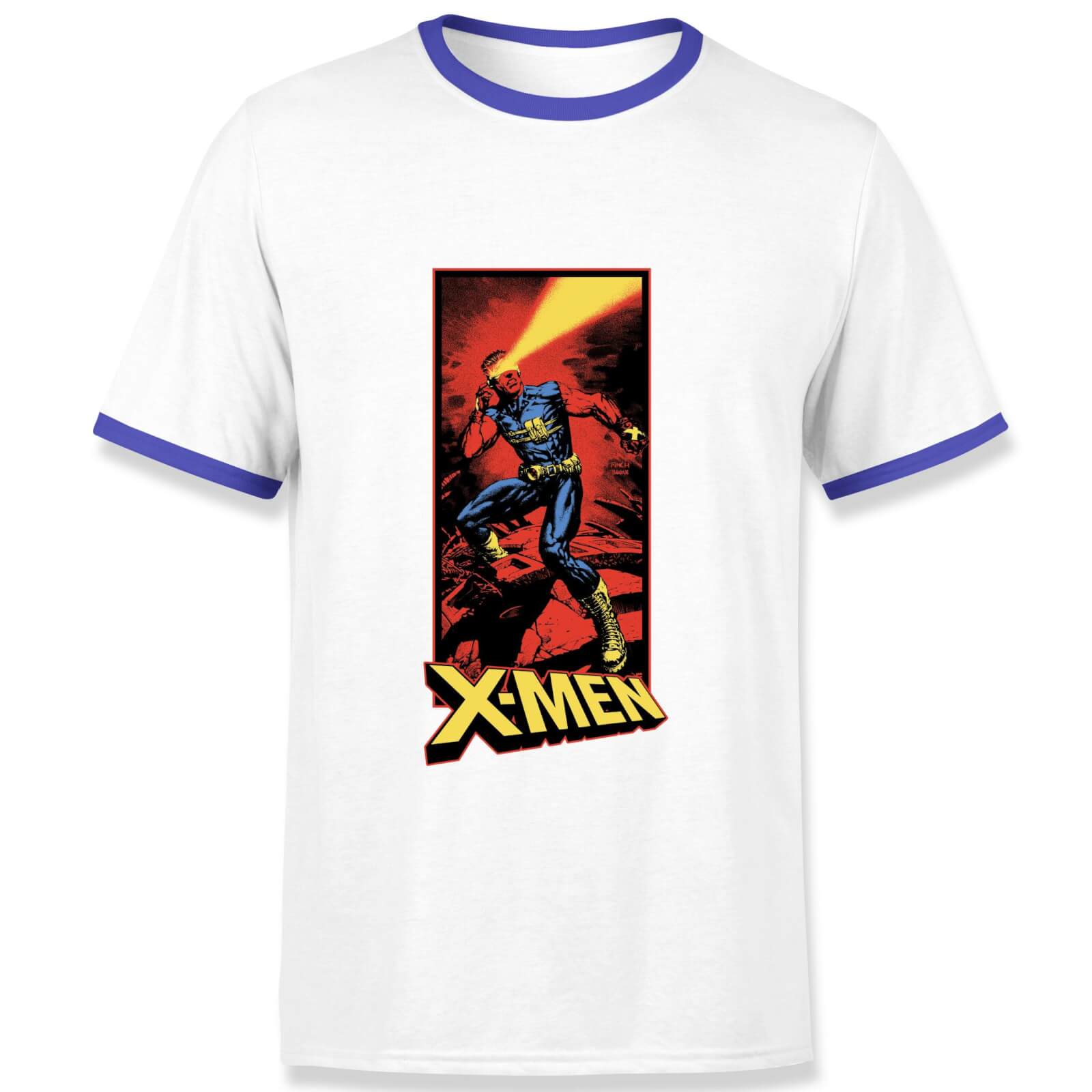 

X-Men Cyclops Energy Beam Men's Ringer T-Shirt - White/Navy - M