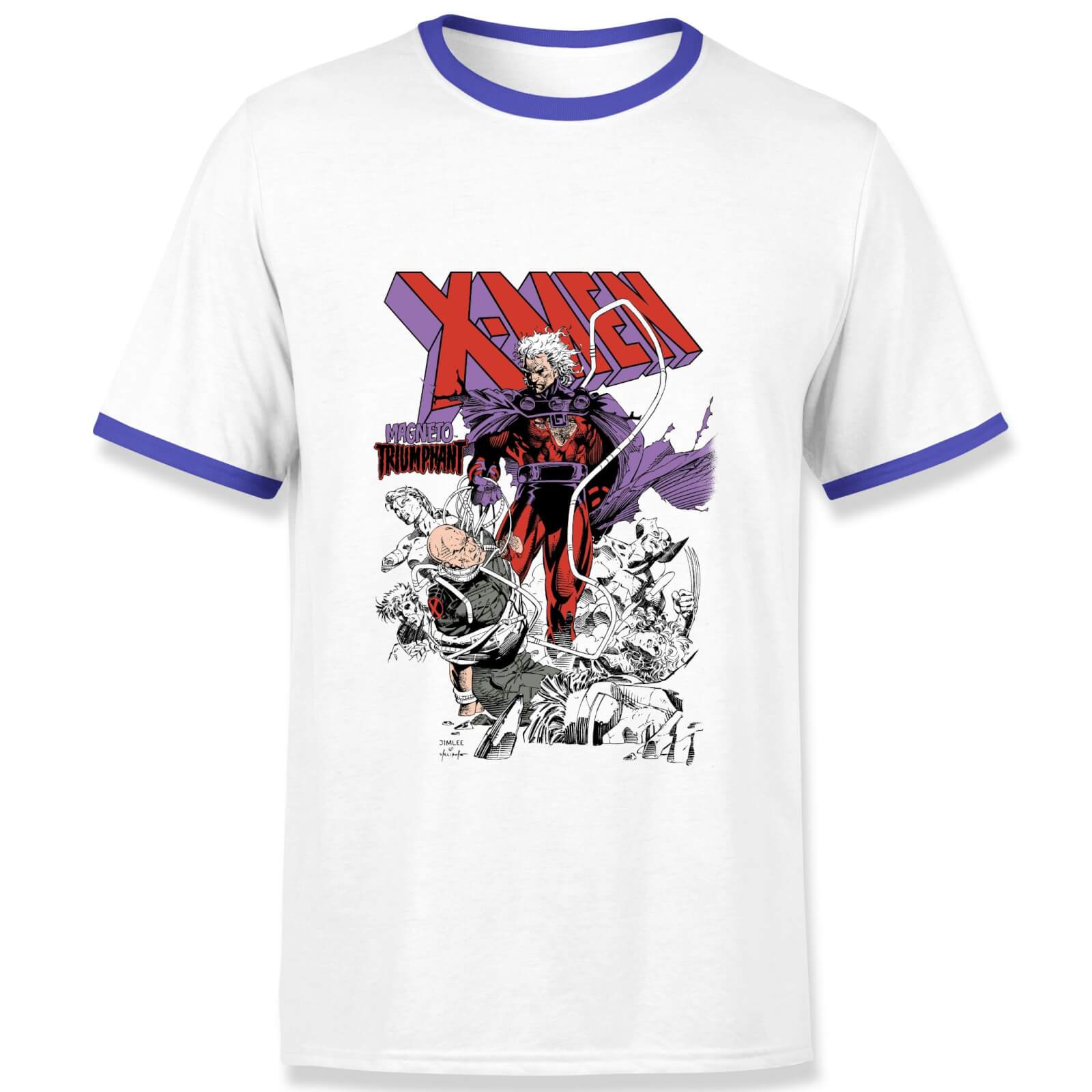 

X-Men Magneto Triumphant Men's Ringer T-Shirt - White/Navy - XXL