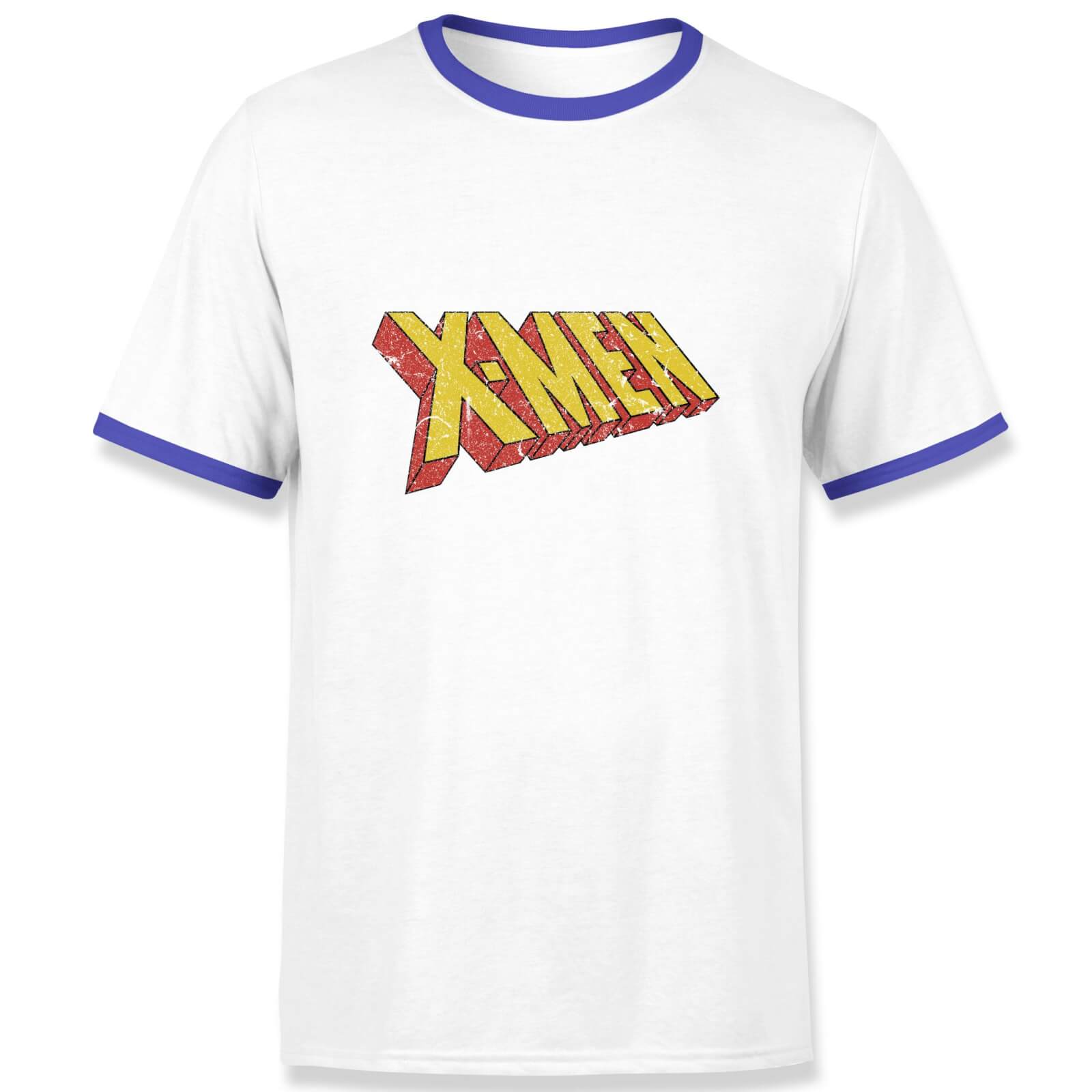 

X-Men Retro Logo Men's Ringer T-Shirt - White/Navy - L
