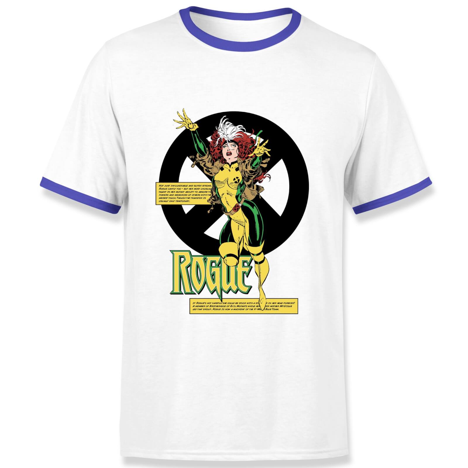 

X-Men Rogue Bio Men's Ringer T-Shirt - White/Navy - XXL