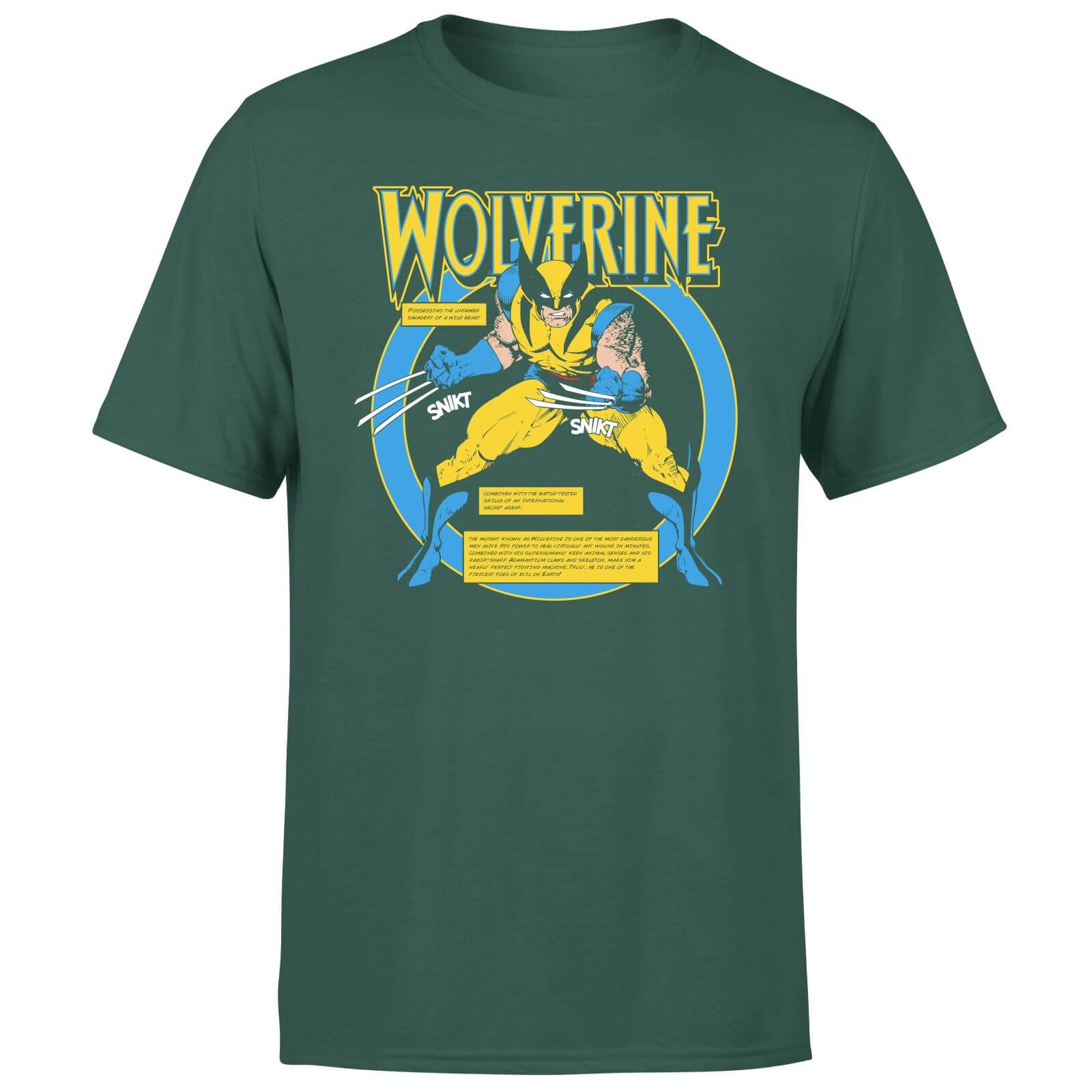 X-Men Wolverine Bio T-Shirt – Green – XS