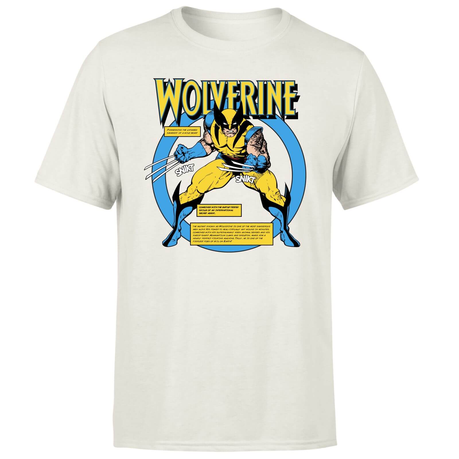 X-Men Wolverine Bio T-Shirt – Cream – XS