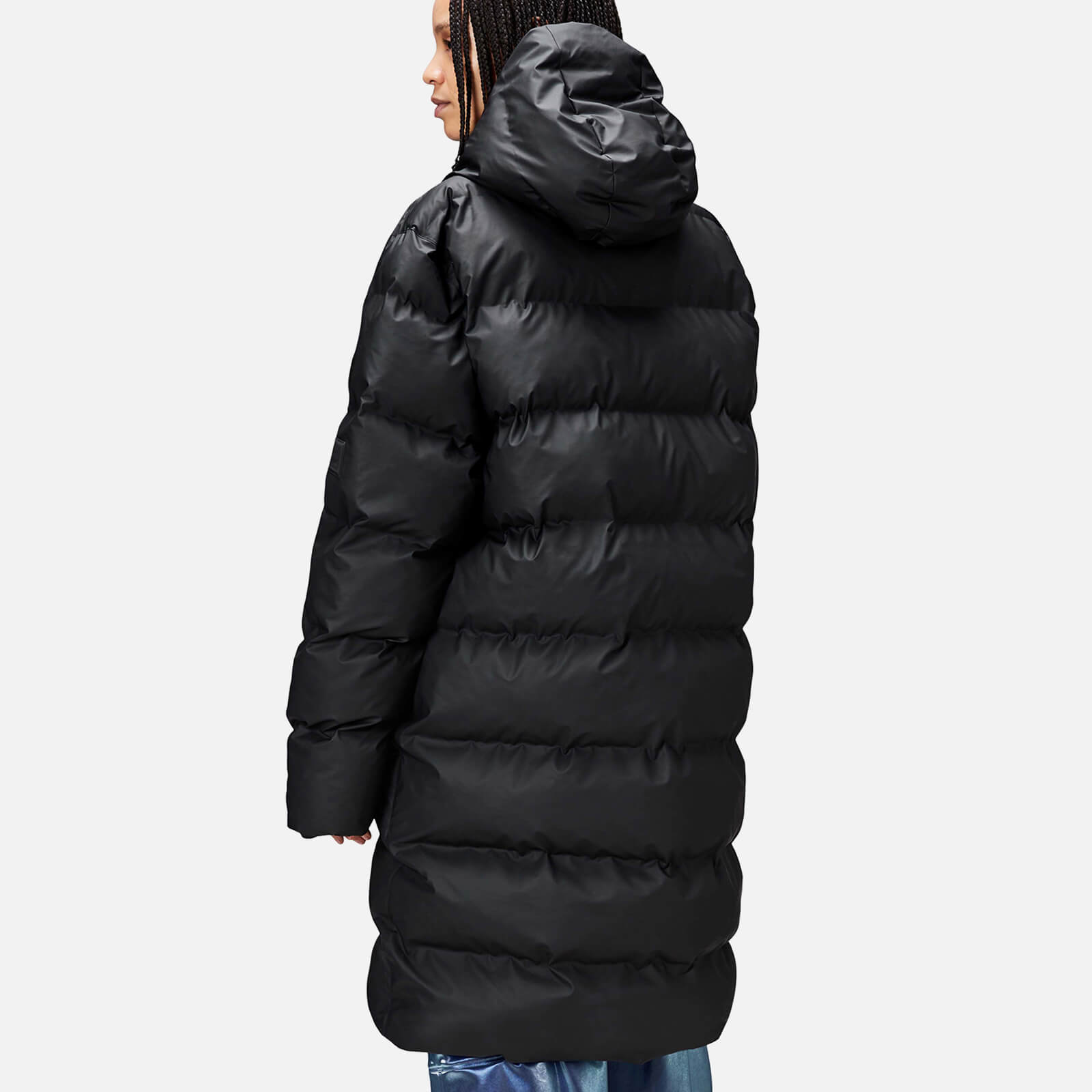 Rains Women's Alta Long Coated-Shell Puffer Jacket - L