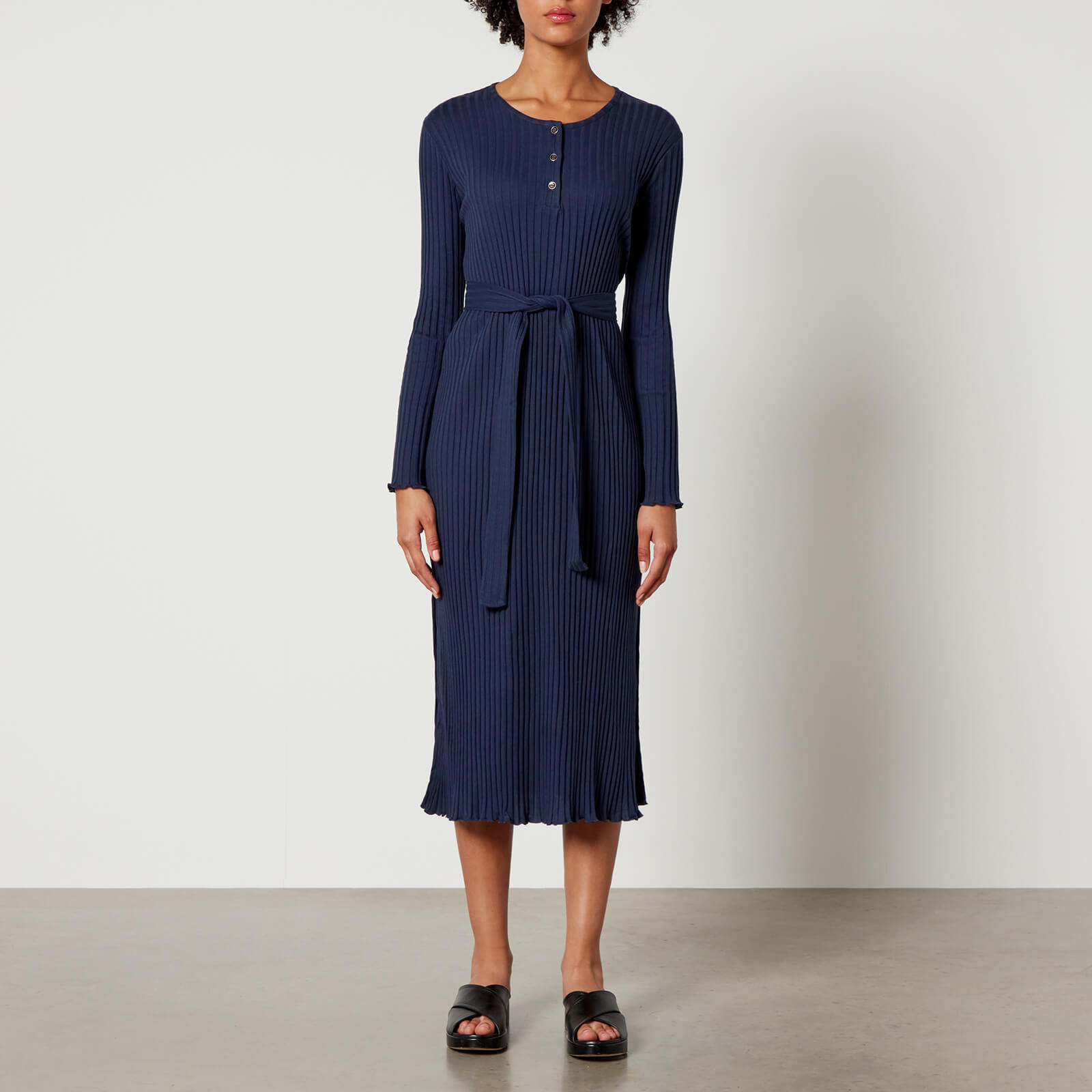 A.P.C. Sandy Ribbed Cotton Midi Dress - S