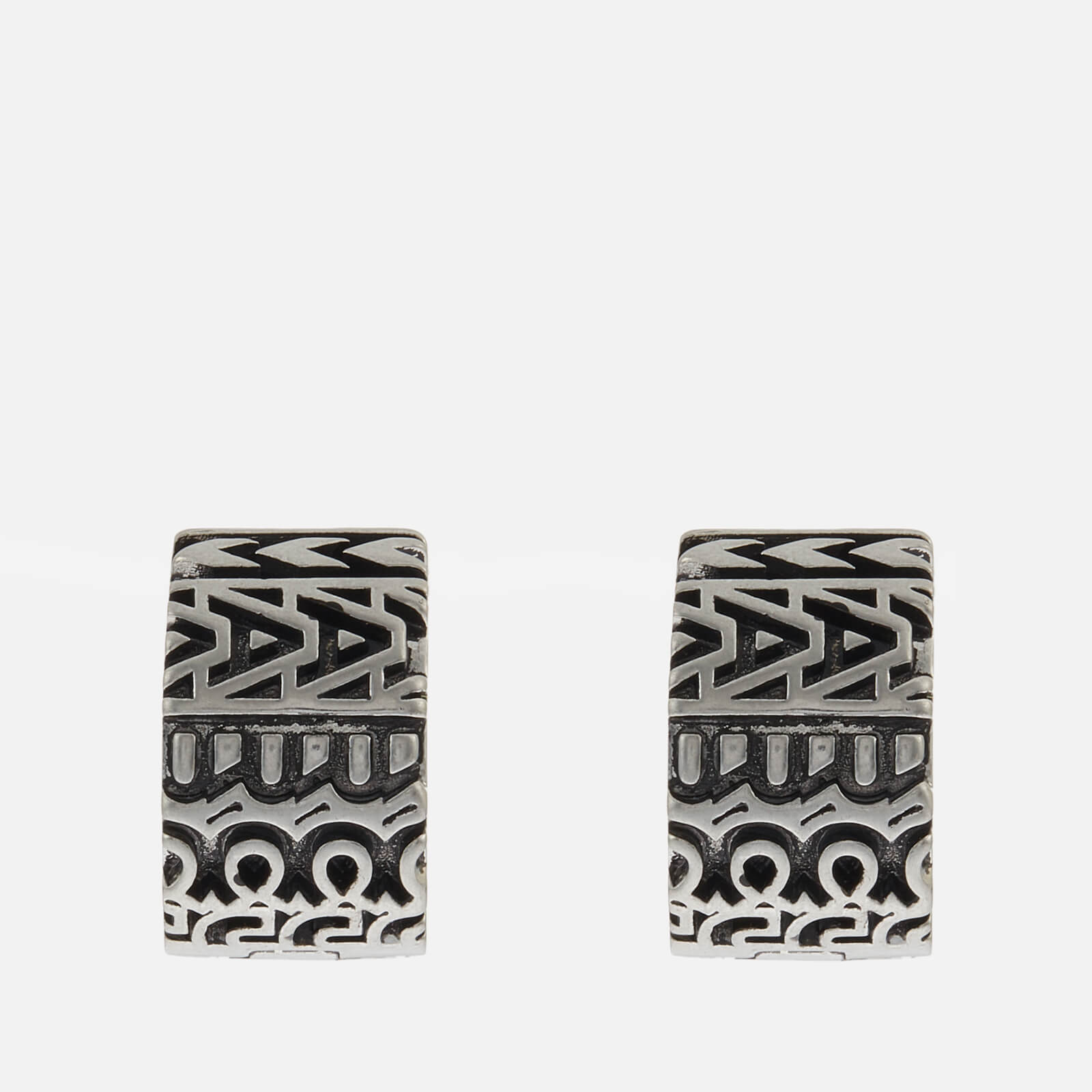 Marc Jacobs Monogram Engraved Silver-Tone Earrings