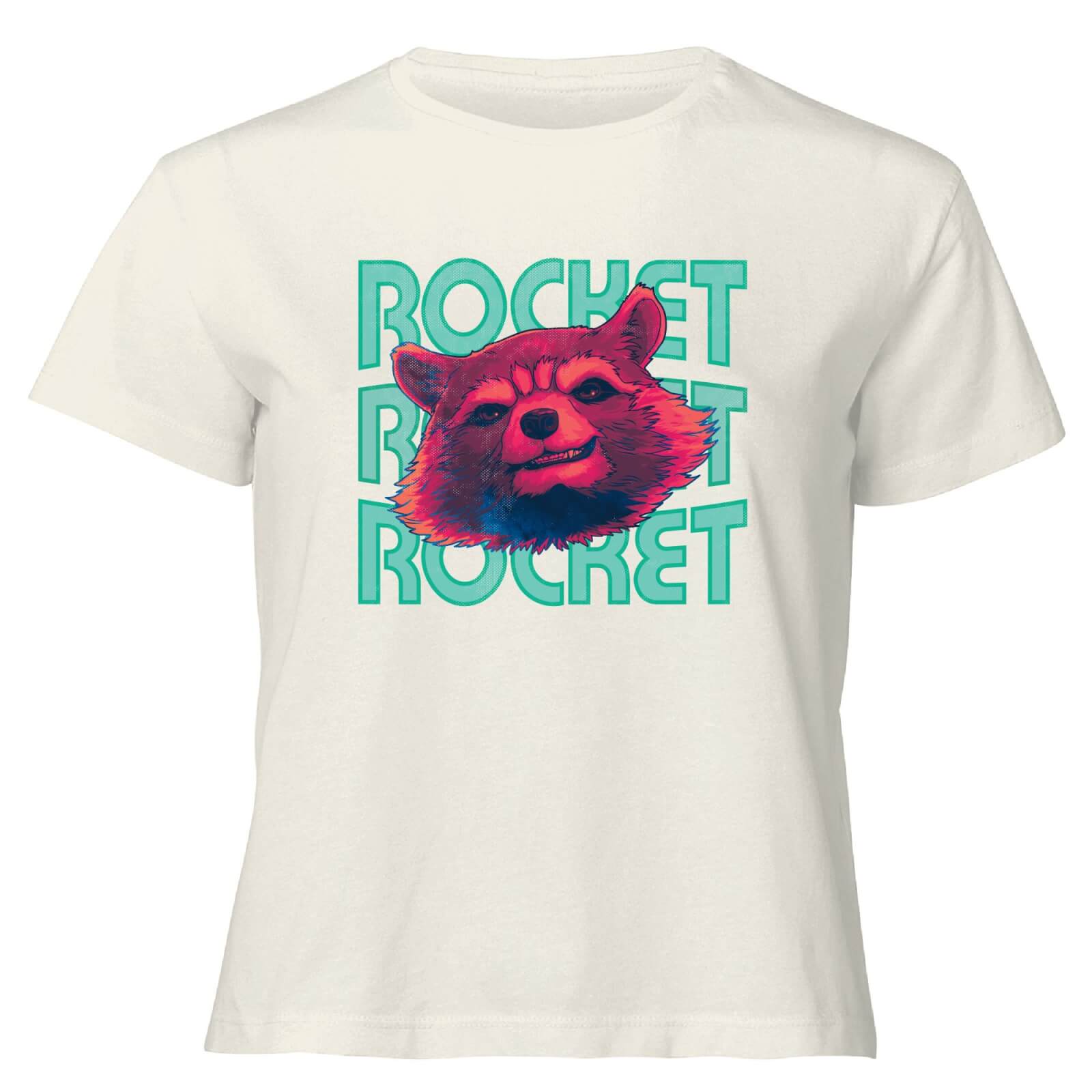 

Guardians of the Galaxy Rocket Repeat Women's Cropped T-Shirt - Cream - XXL