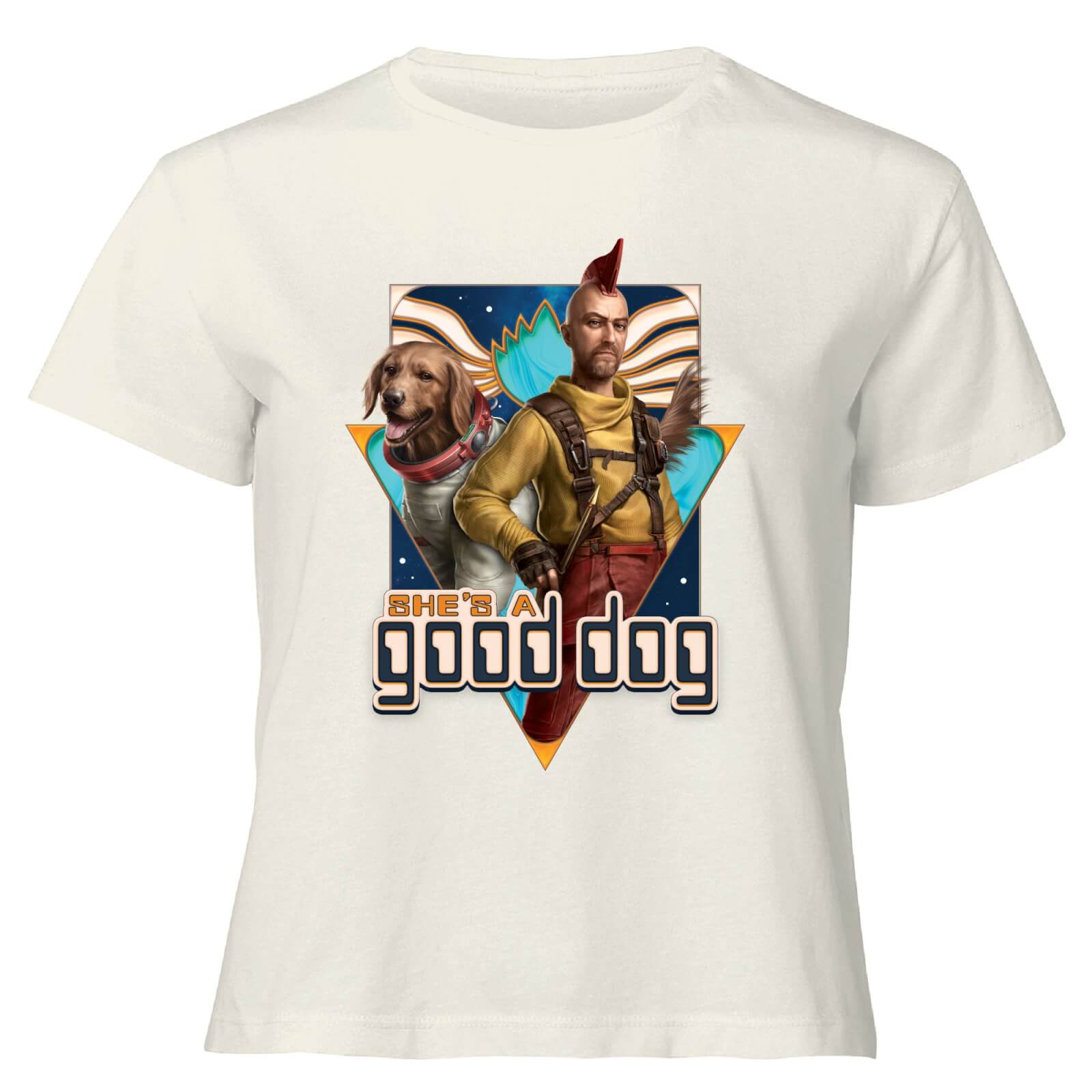 Guardians of the Galaxy She's A Good Dog Women's Cropped T-Shirt - Cream - M