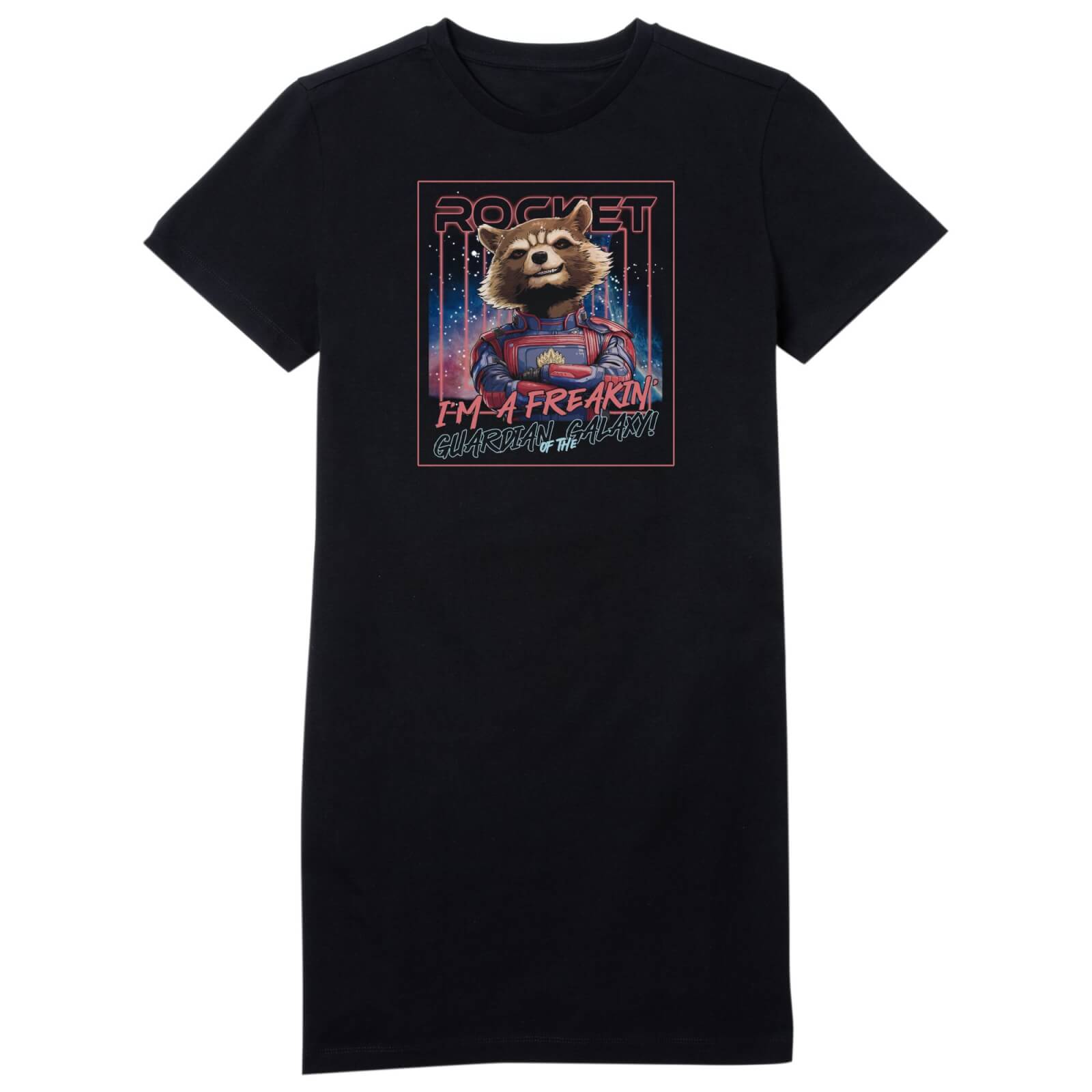 

Guardians of the Galaxy Glowing Rocket Raccoon Women's T-Shirt Dress - Black - XS