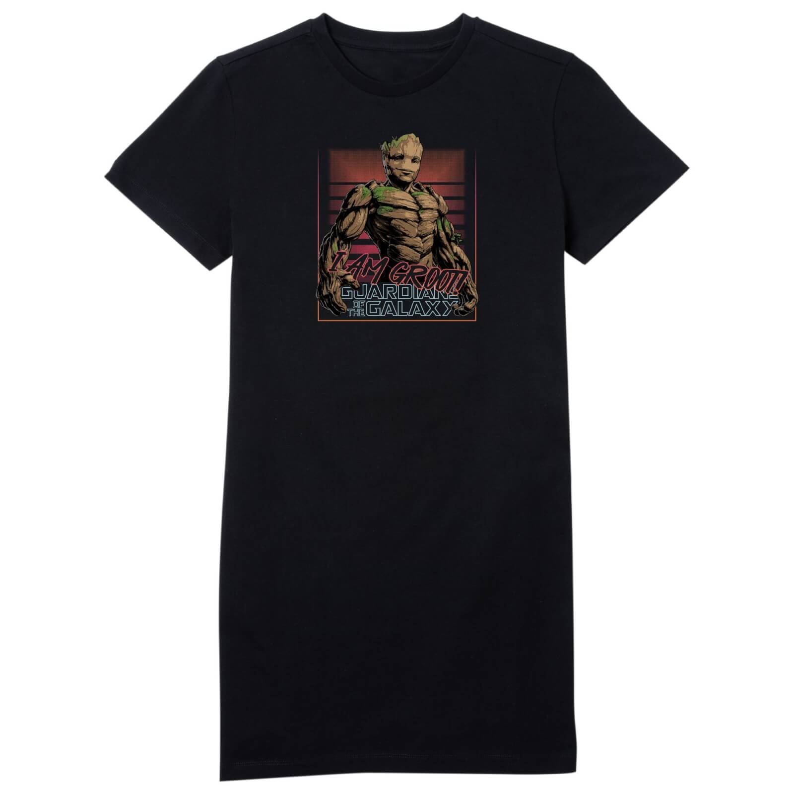 Guardians of the Galaxy I Am Retro Groot! Women's T-Shirt Dress - Black - XXL