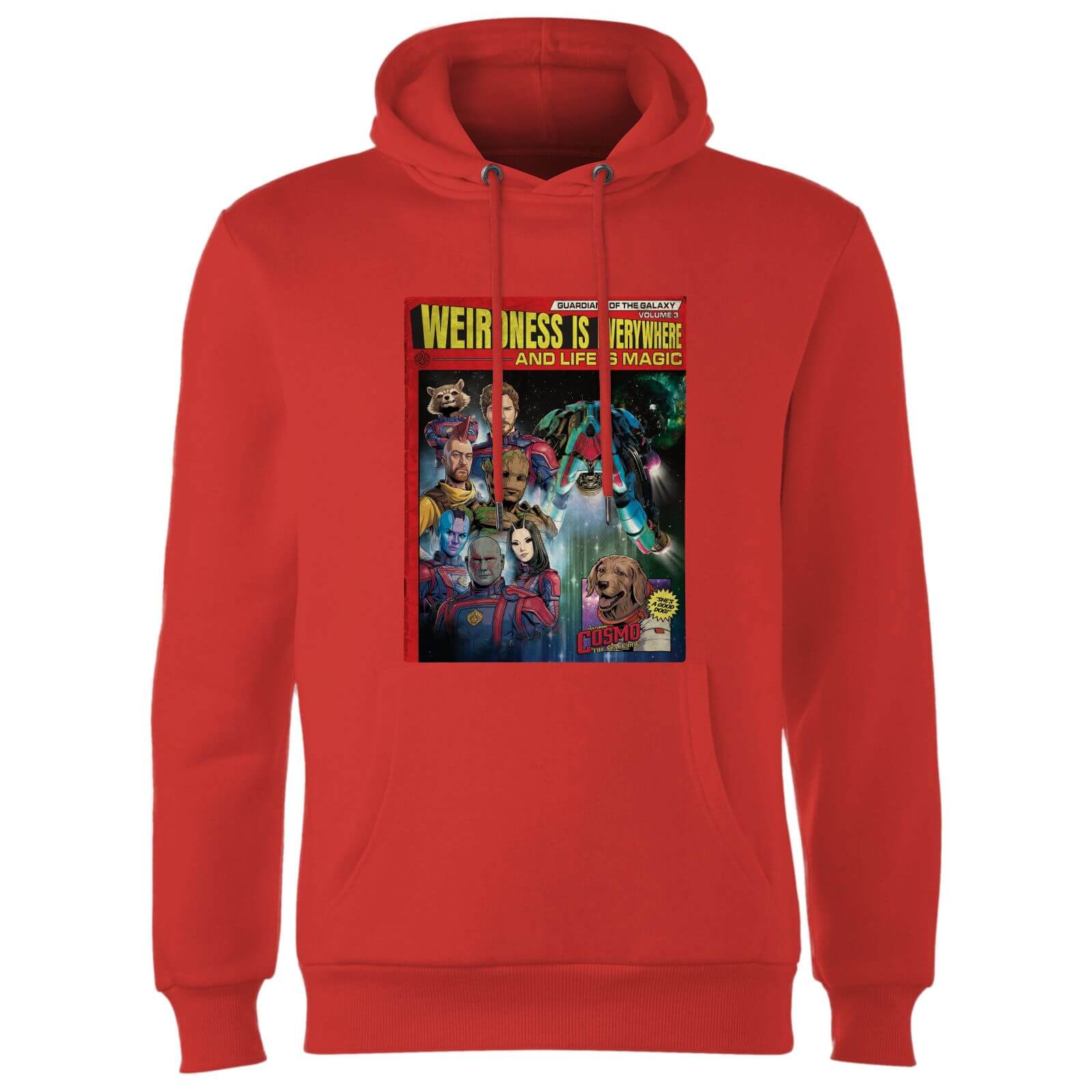 

Guardians of the Galaxy Weirdness Is Everywhere Comic Book Cover Hoodie - Red - XL