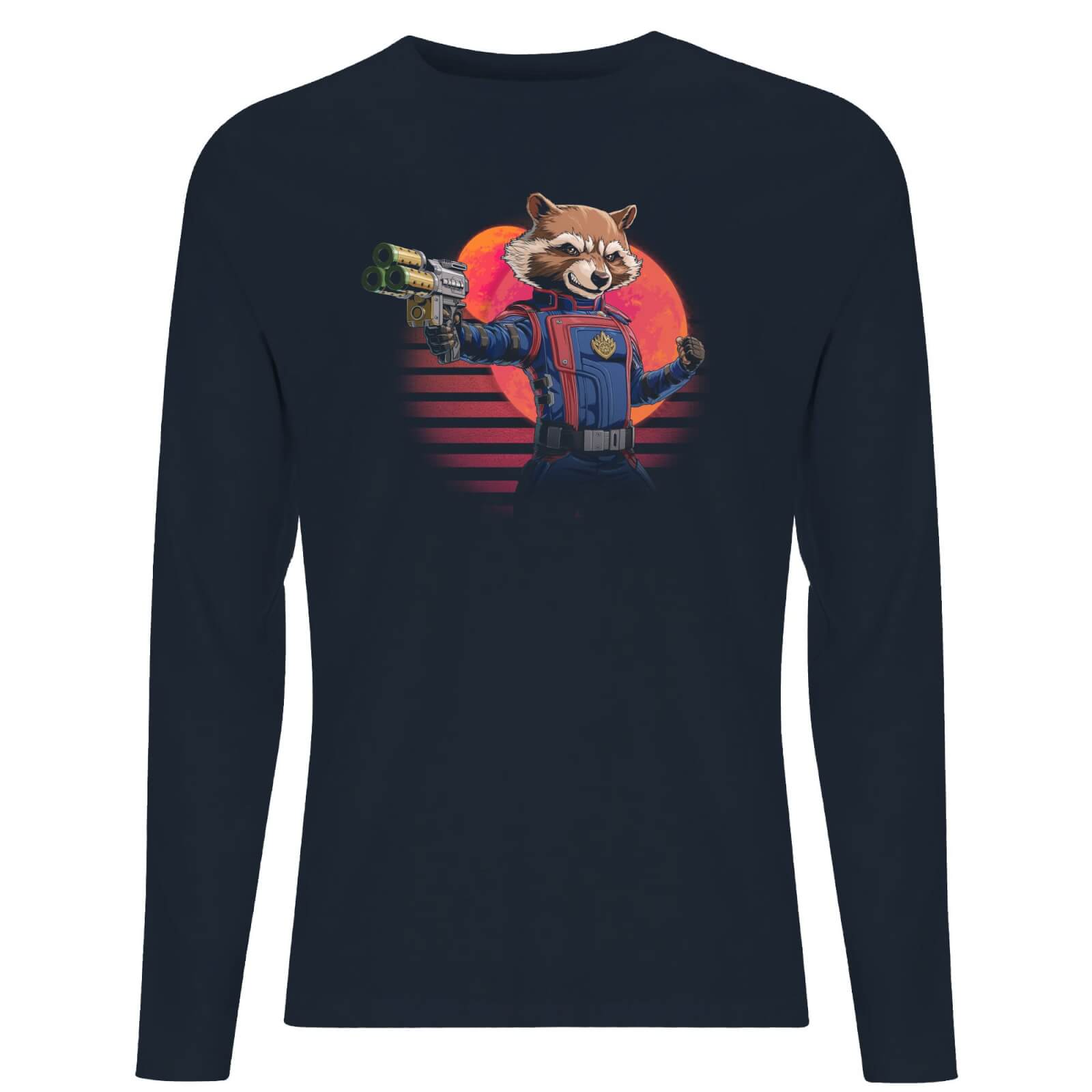 

Guardians of the Galaxy Retro Rocket Raccoon Men's Long Sleeve T-Shirt - Navy - M