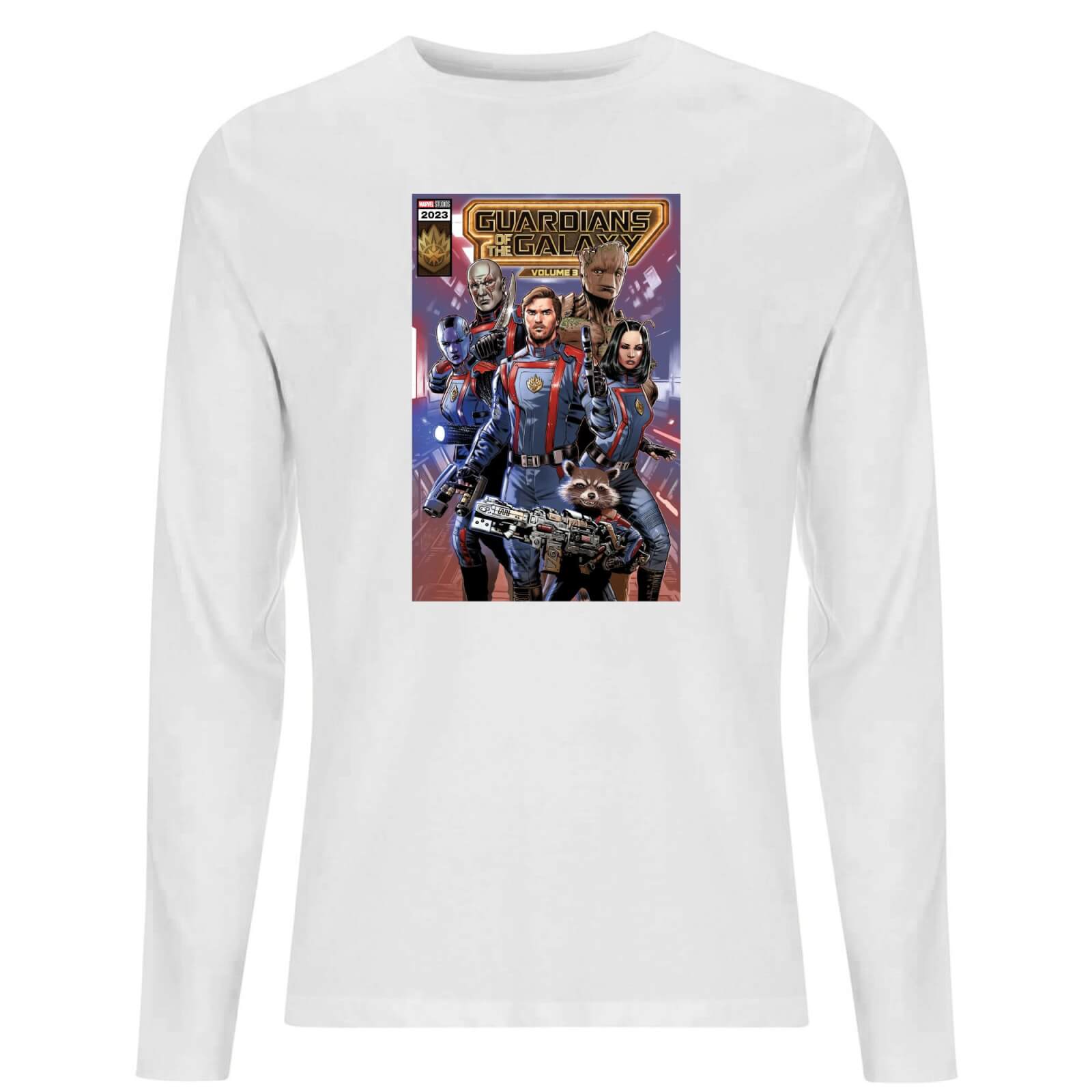 Guardians of the Galaxy Photo Comic Cover Men's Long Sleeve T-Shirt - White - M