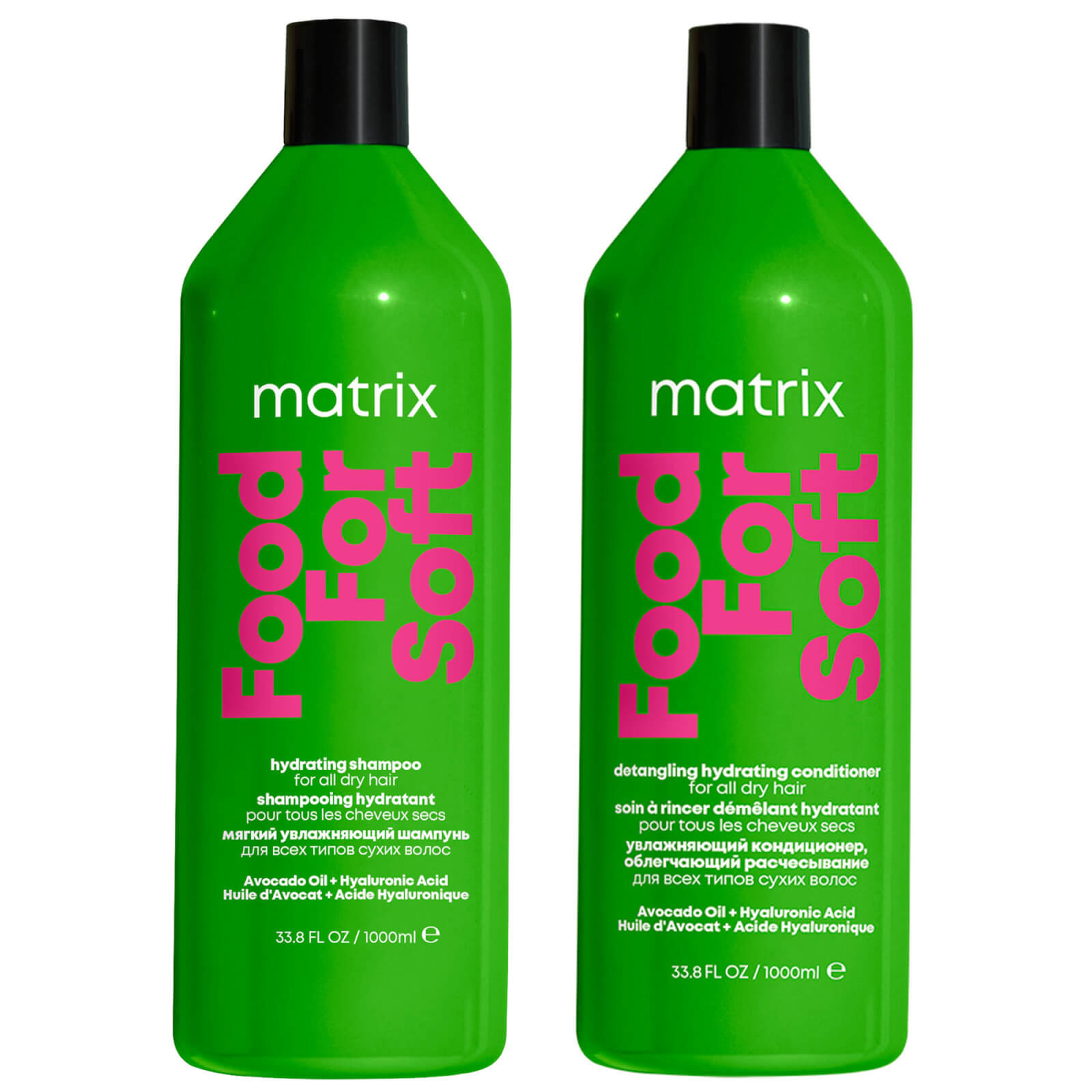 Matrix Food For Soft Hydrating 1000ml Shampoo And Conditioner With Avocado Oil And Hyaluronic Acid For Dry 