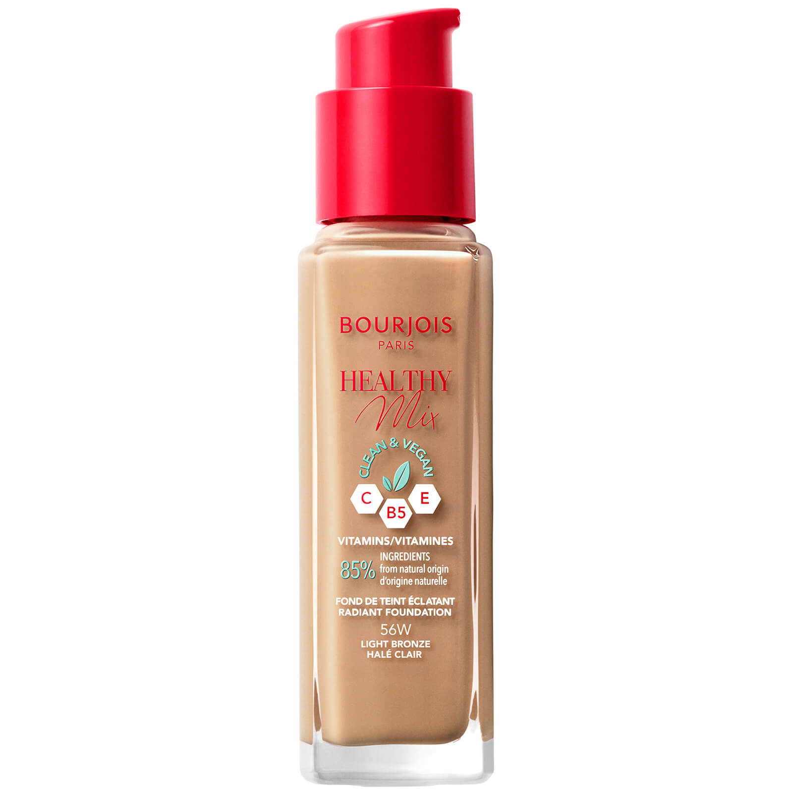 Bourjois Healthy Mix Clean Foundation 30ml (Various Shades) - 56 Light Bronze