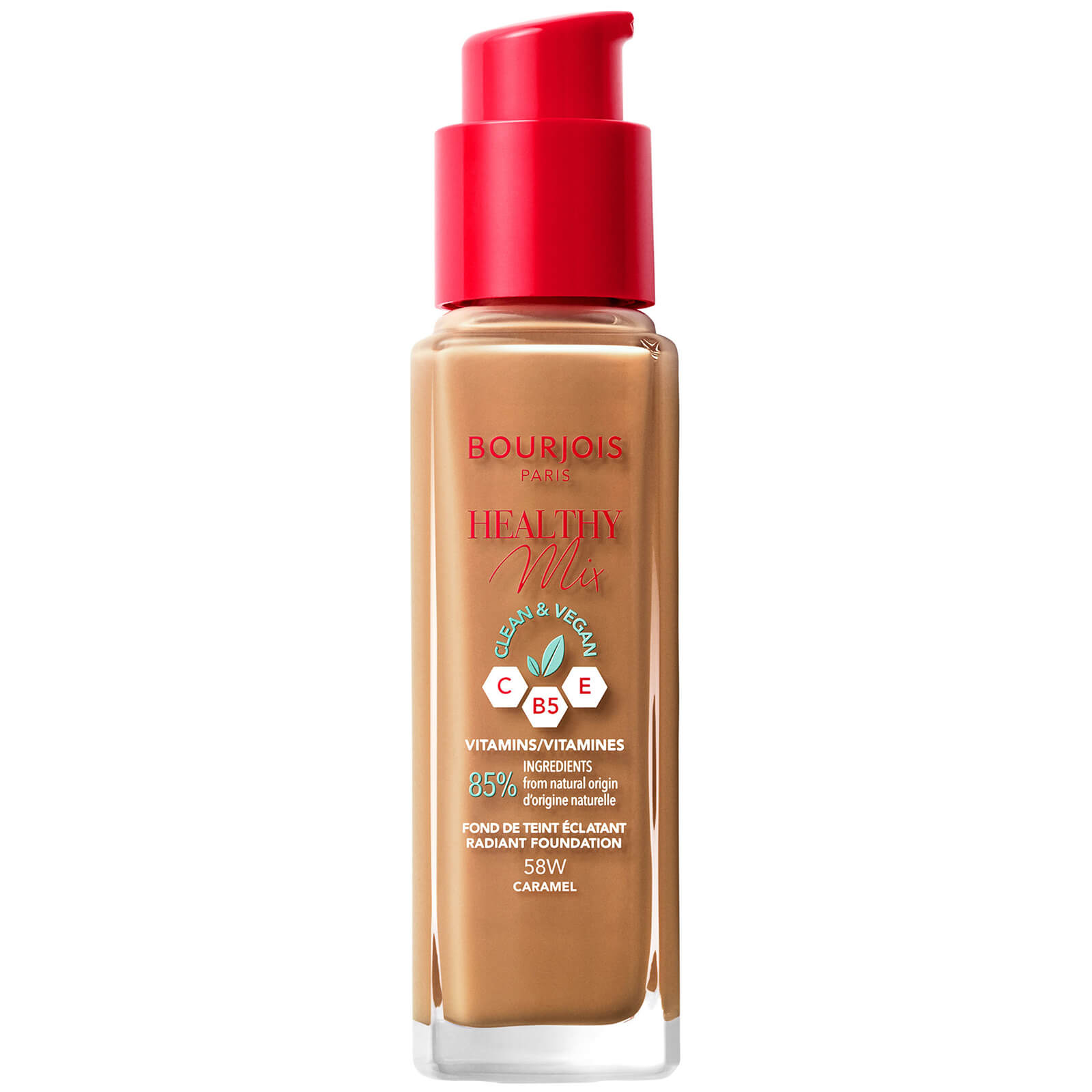 

Bourjois Healthy Mix Clean Foundation 30ml (Various Shades) - 58 Caramel