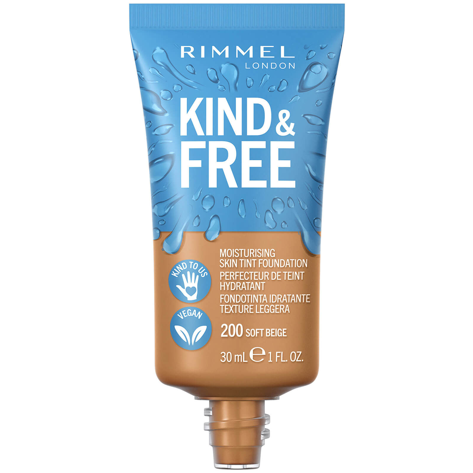 Rimmel London Kind & Free Foundation 30ml (Various Shades) - 200 Soft Beige