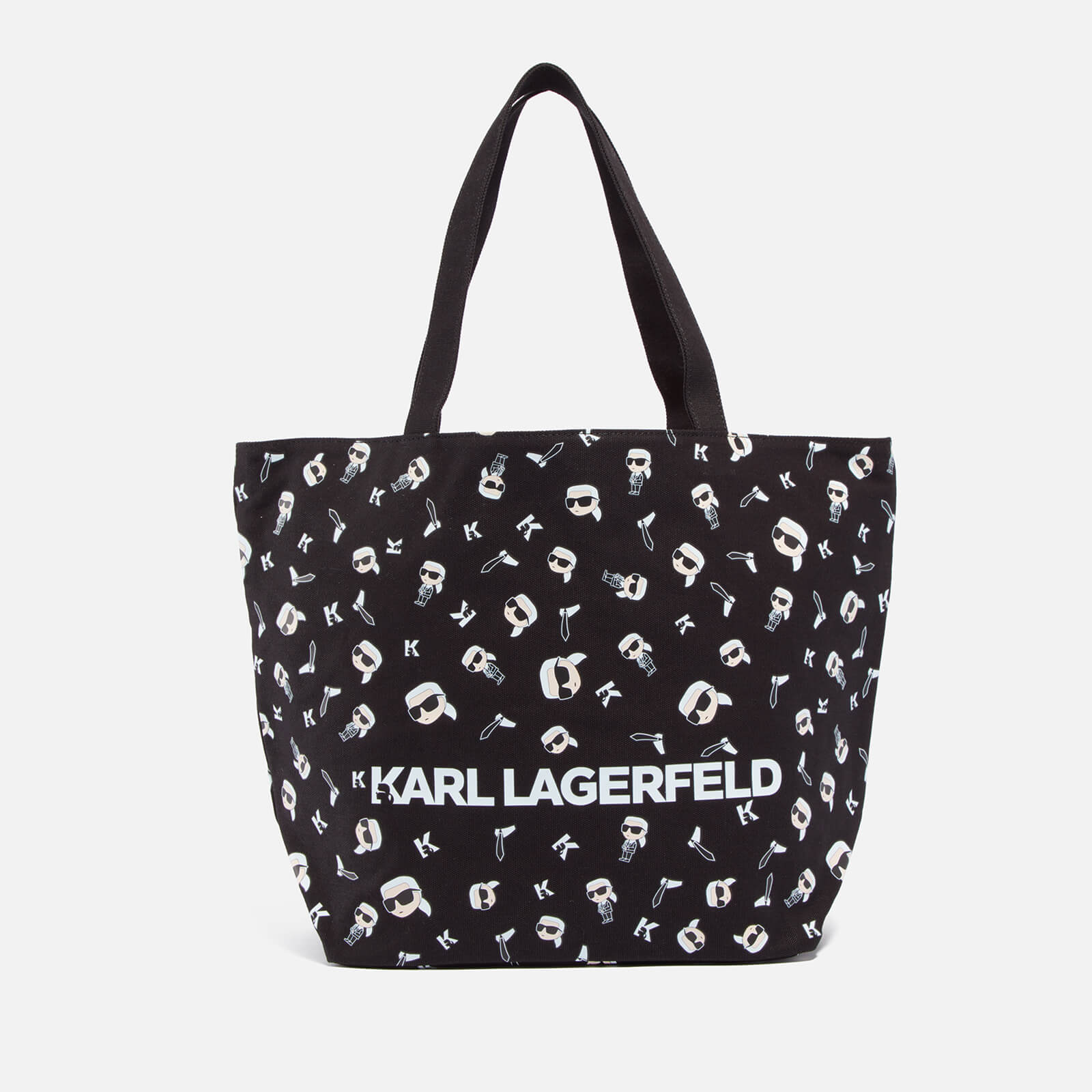 Karl Lagerfeld Women's Ikonik 2.0 Print Canvas Shopper Bag - Black