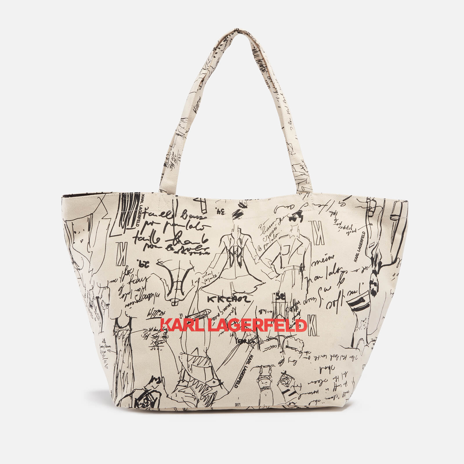 Karl Lagerfeld Women's Karl Lagerfeld Women's Archive Canvas Shopper Tote Bag - Off White