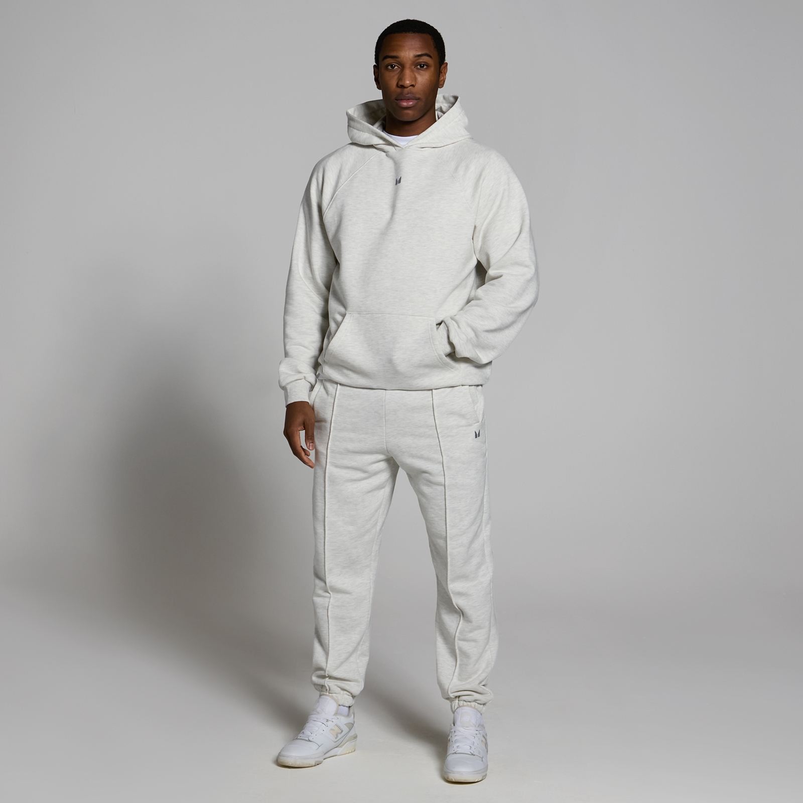 5059883272726 - Herren Lifestyle robuster Kapuzenpullover – Hellgrau meliert - L
