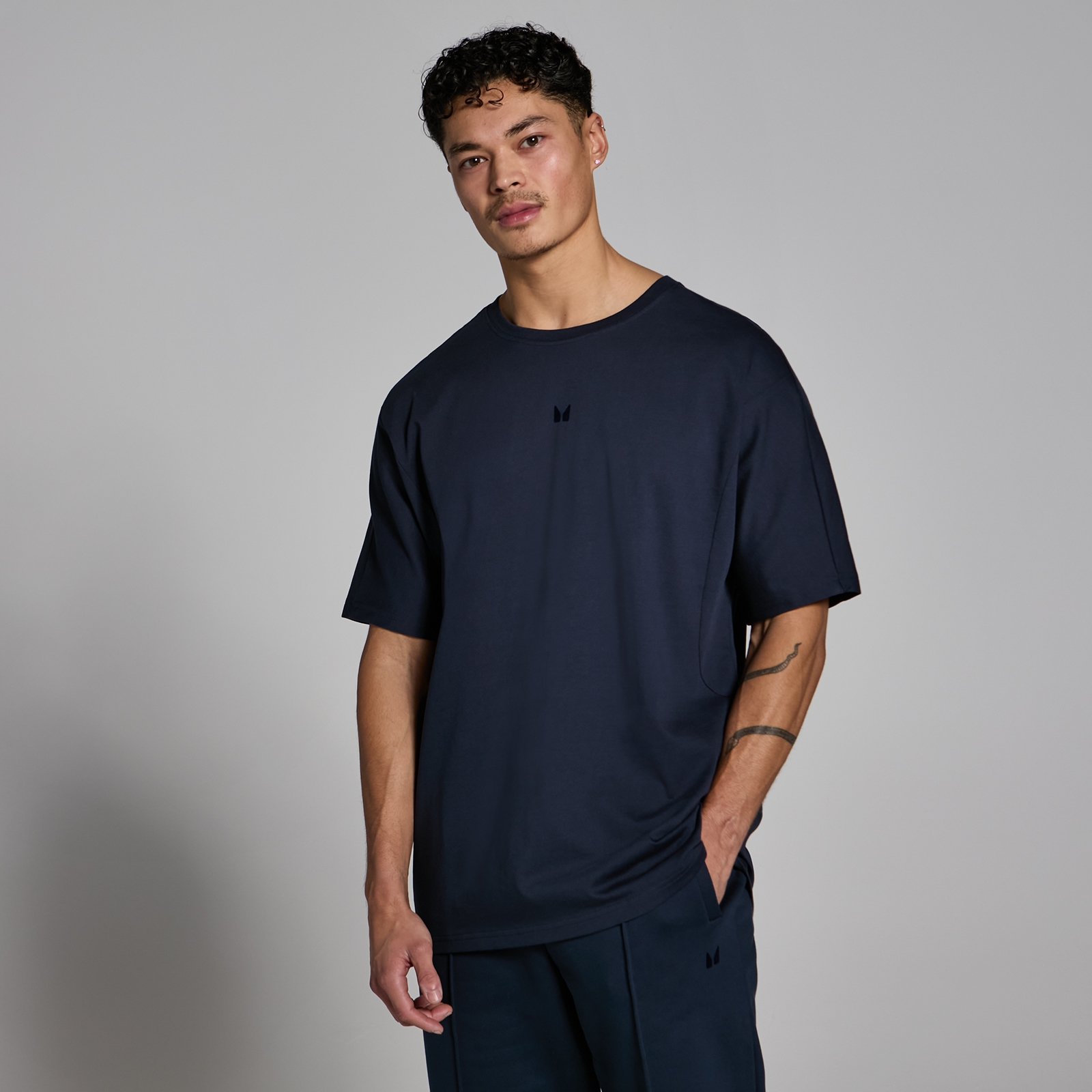 Image of T-shirt pesante oversize MP Lifestyle da uomo - Blu navy scuro - XS