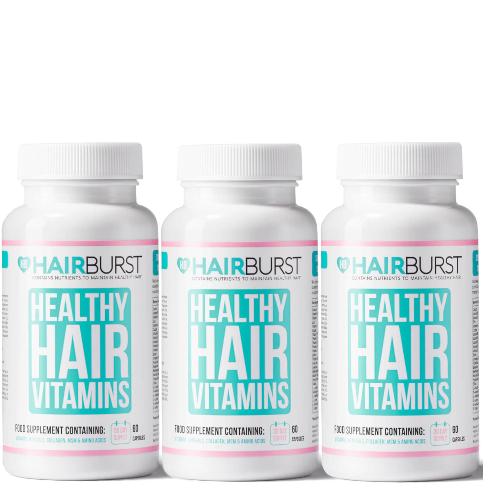 Hairburst Healthy Hair Vitamin Bundle - 3 Month Supply In White