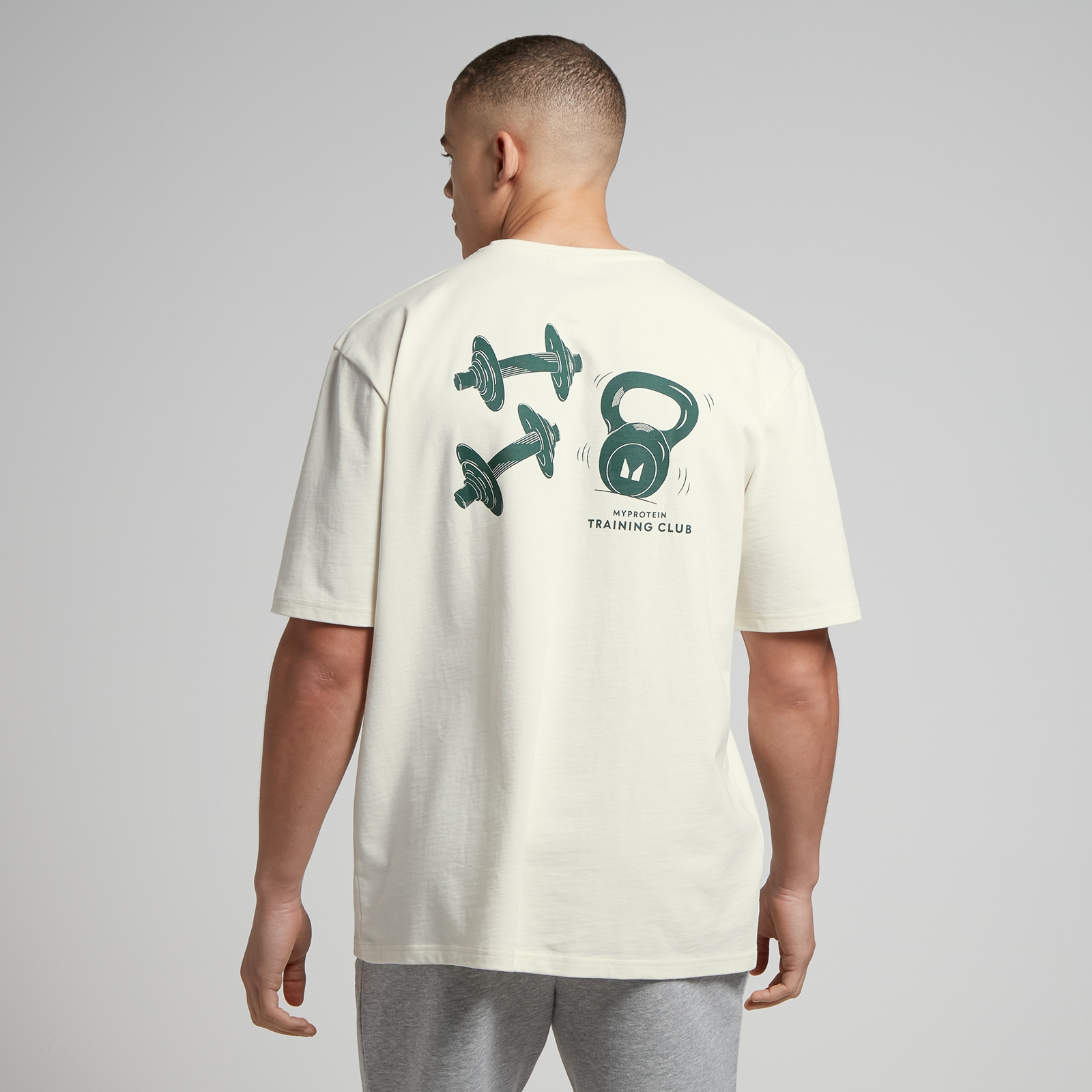 Image of T-shirt oversize con stampa MP Tempo da uomo - Bianco ottico / Verde - M