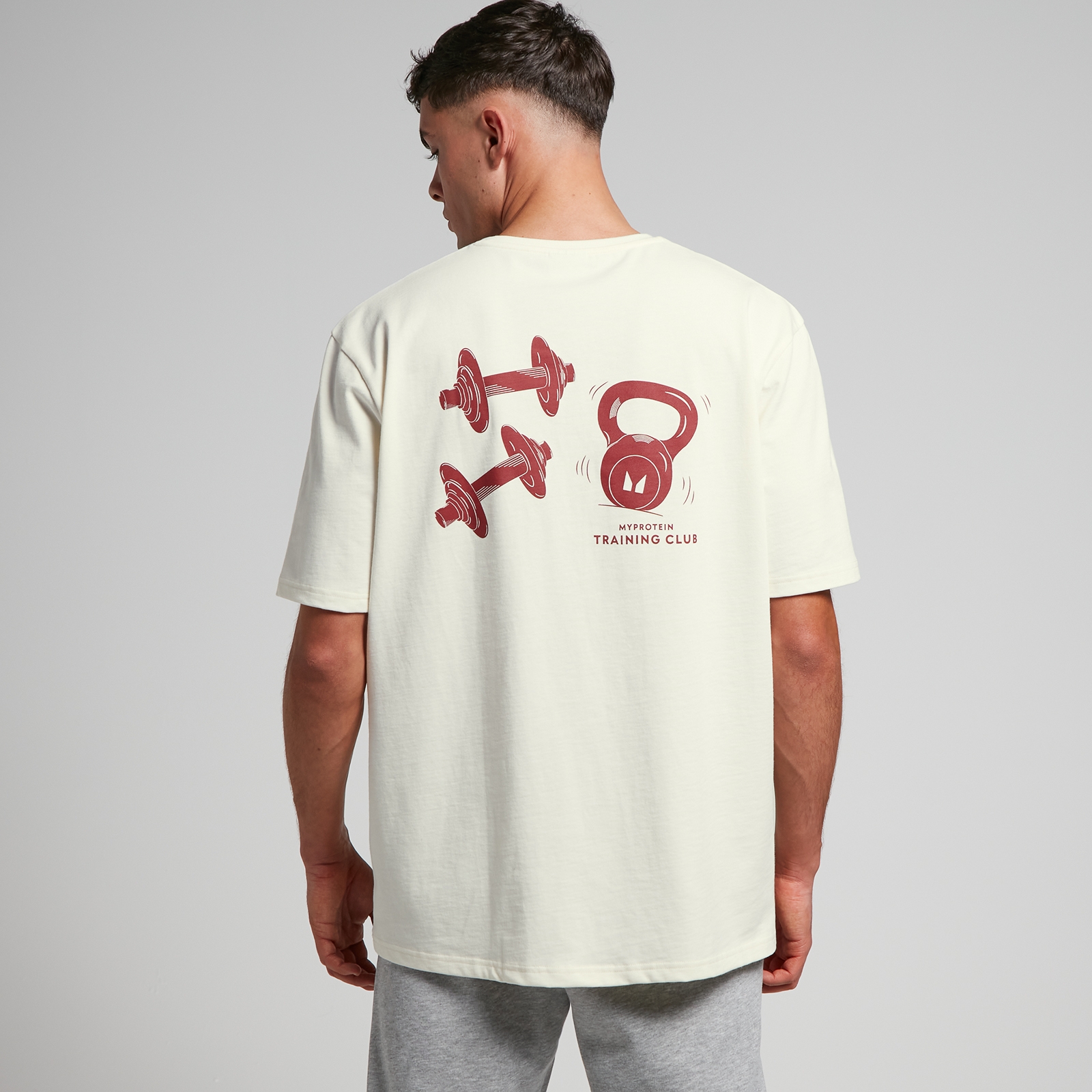 Image of T-shirt oversize con stampa MP Tempo da uomo - Bianco ottico / Rosso - XL