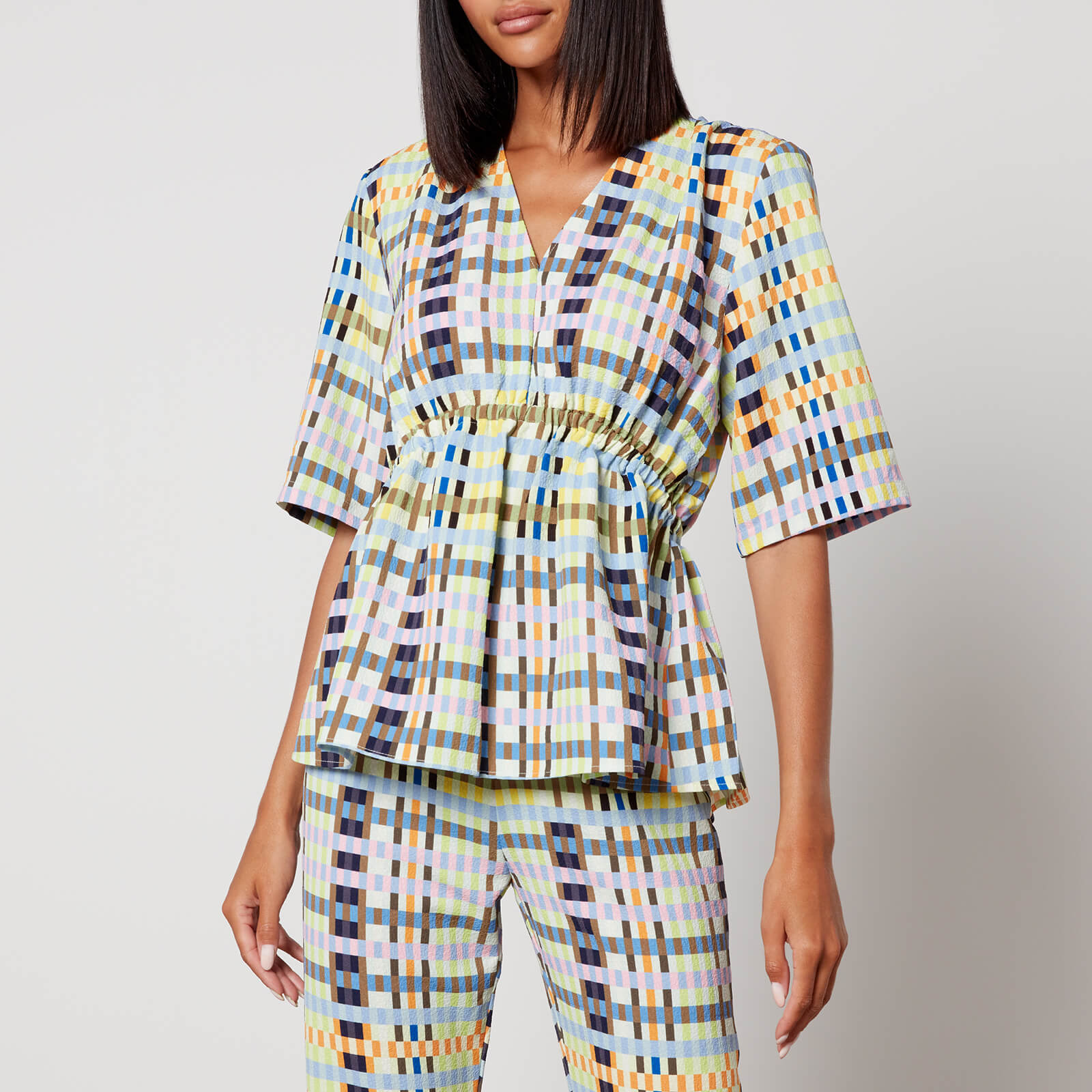 Stine Goya Gabriel Checked Crepe Top - S
