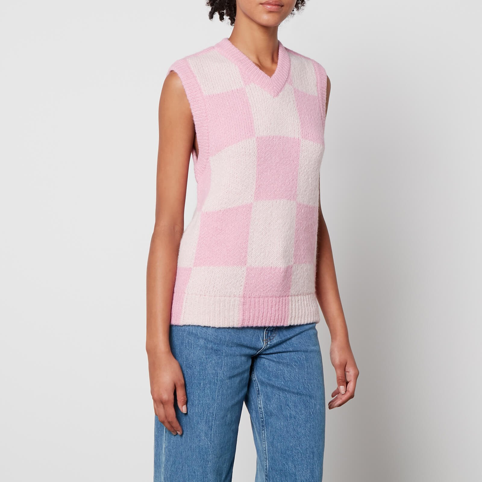 Stine Goya Noa Checked Jacquard-Knit Vest - XXS