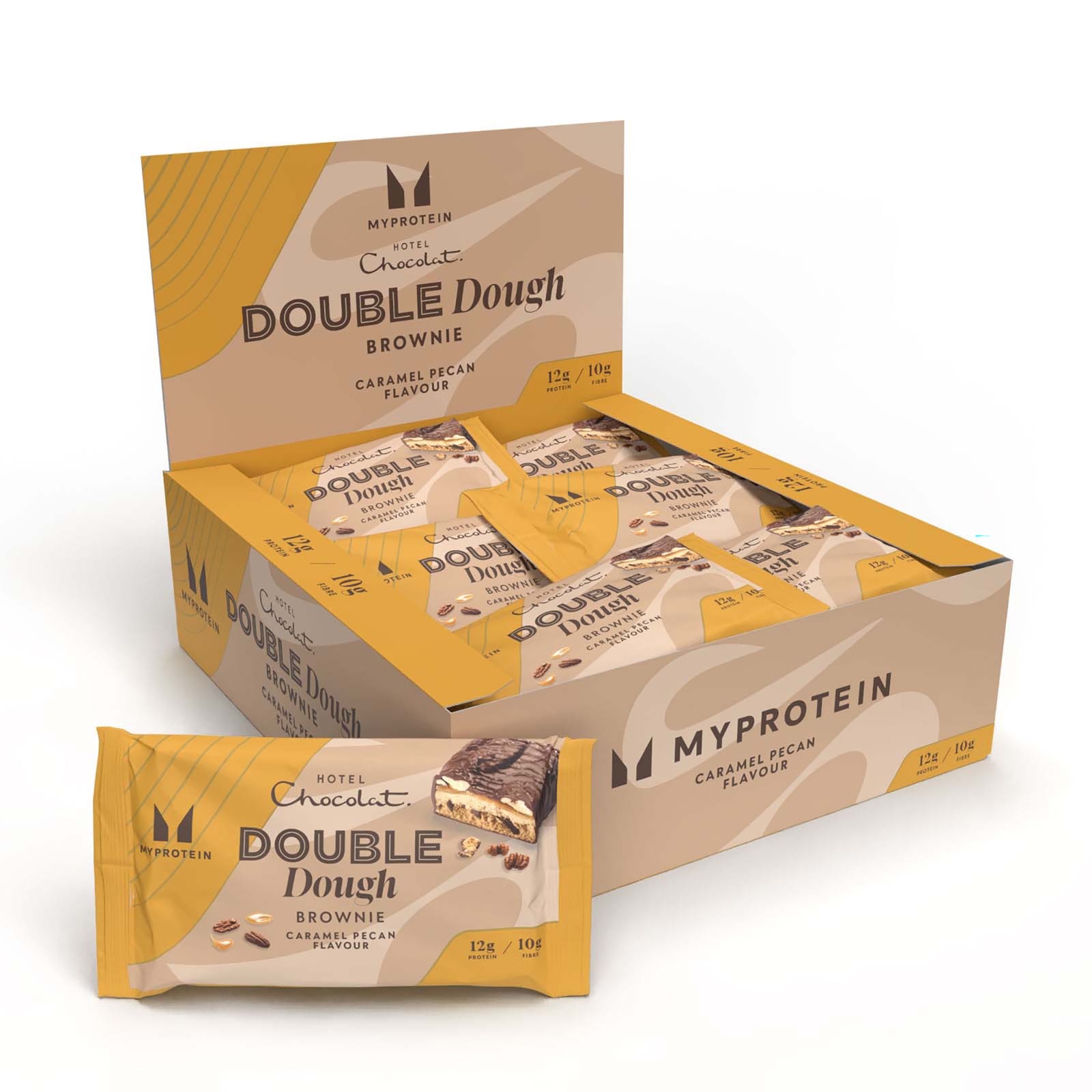 Myprotein UK Myvegan Double Dough Protein Brownie - Hotel Chocolat - Caramel Pecan