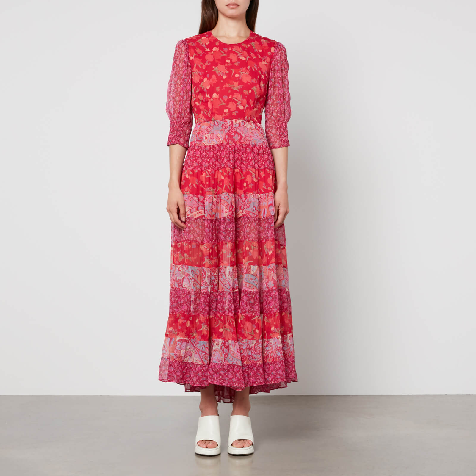 RIXO Kristen Printed Crepe Midi Dress - XXS/UK 6
