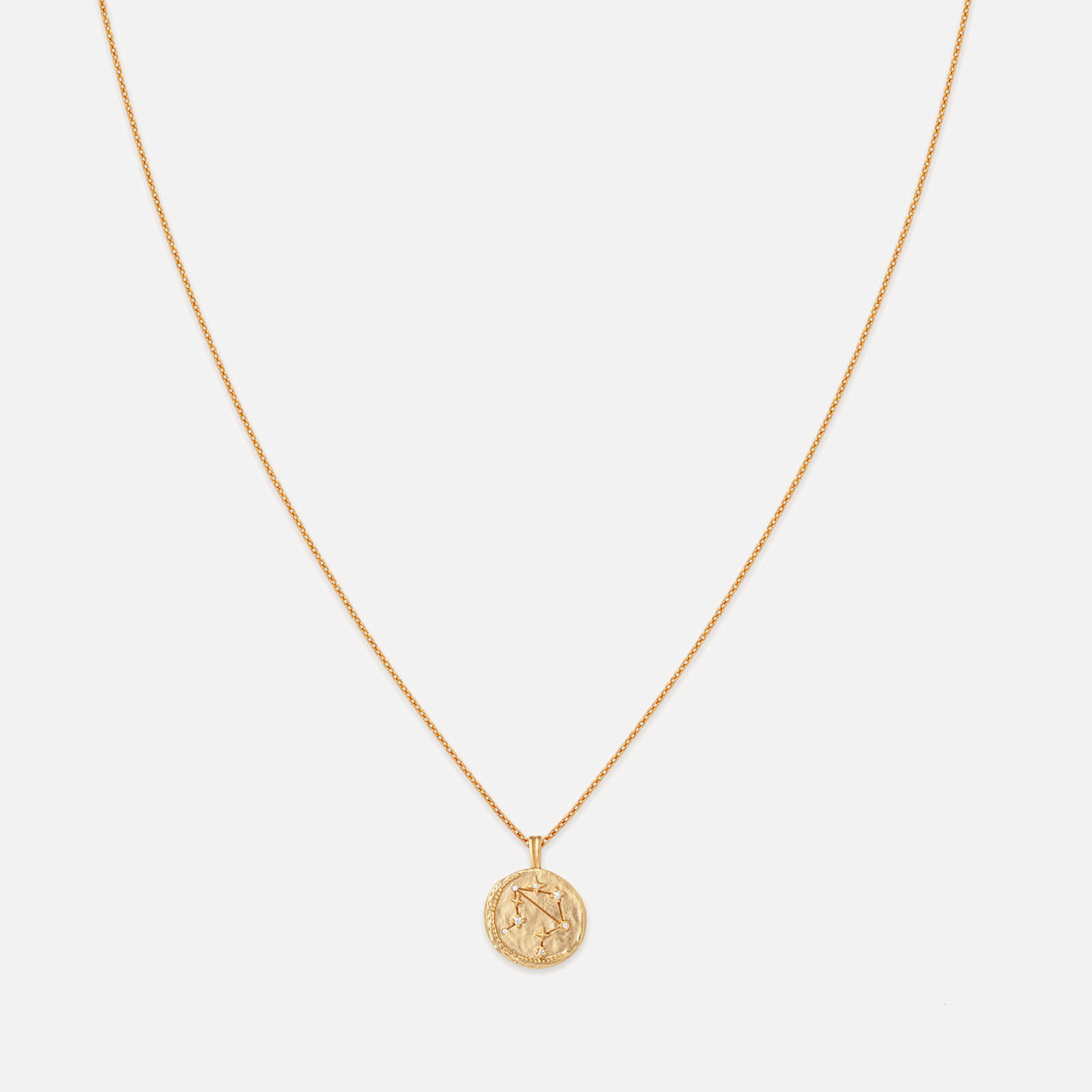 Astrid & Miyu Libra Zodiac 18-Karat Gold-Plated Recycled Sterling Silver Necklace