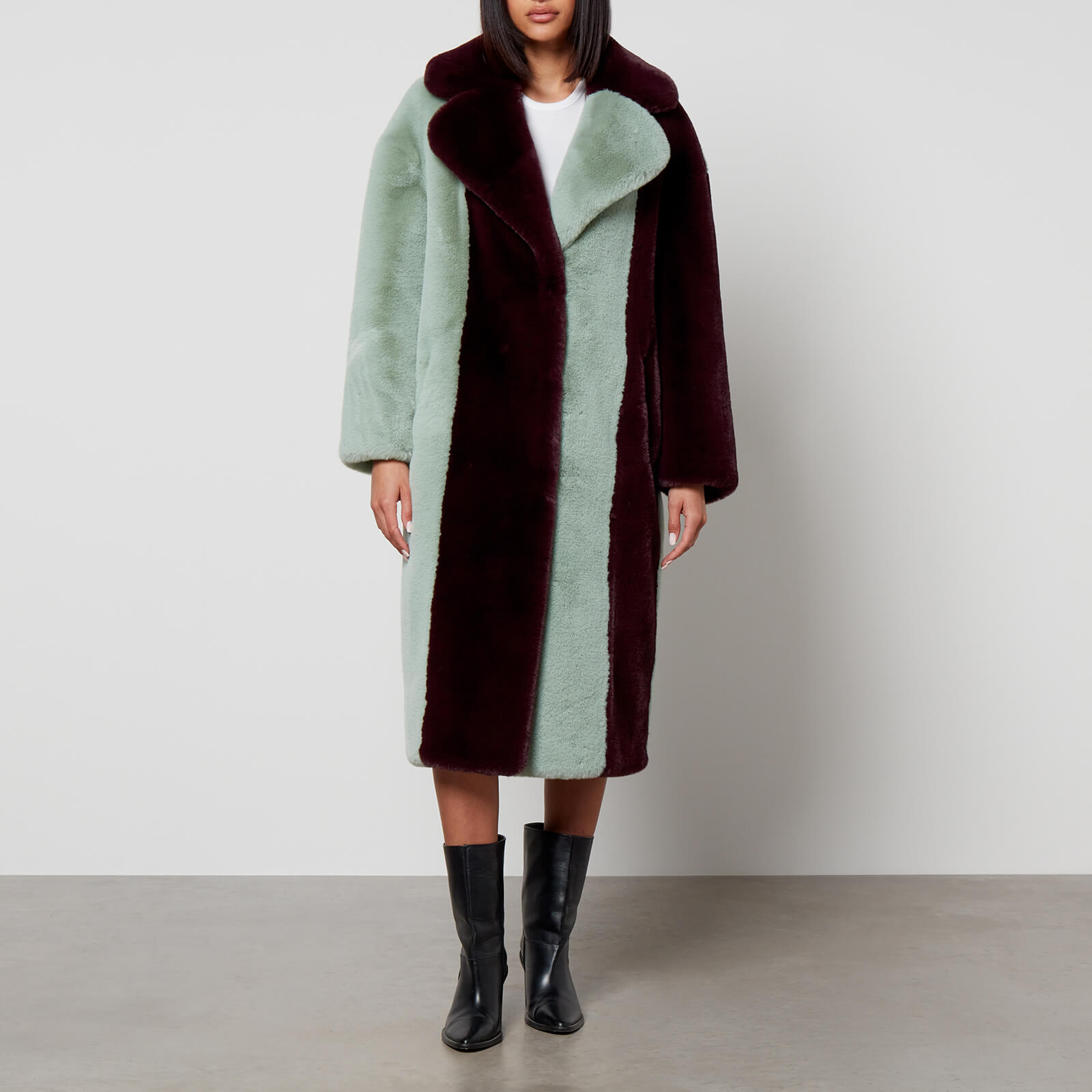 Jakke Katie Striped Faux Fur Coat