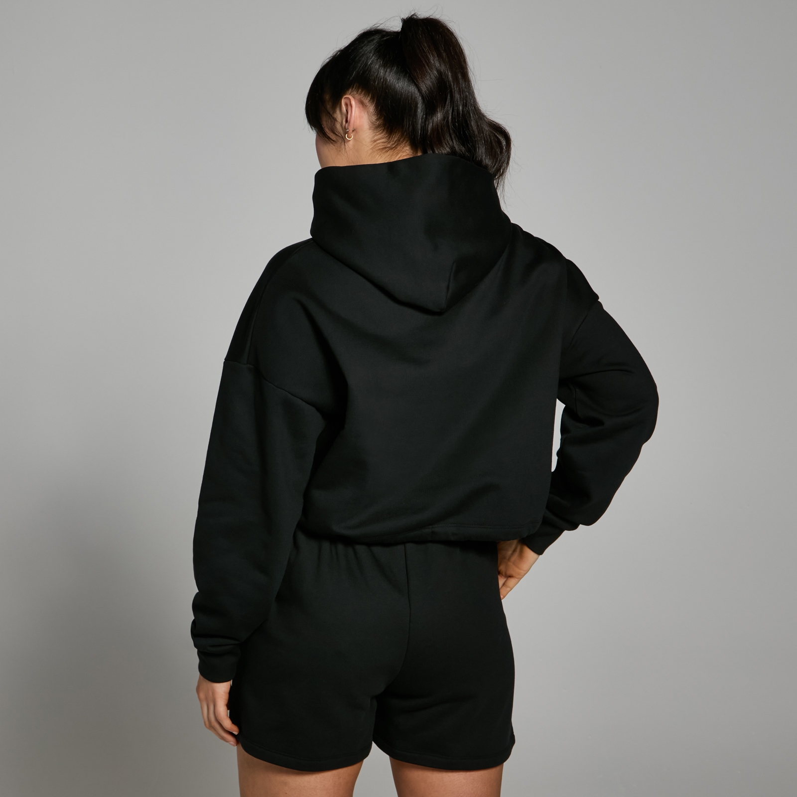 5059883274805 - Damen Lifestyle robuster Cropped Kapuzenpullover – Schwarz - L 5059883274805 - Damen Lifestyle robuster Cropped Kapuzenpullover – Schwarz - L