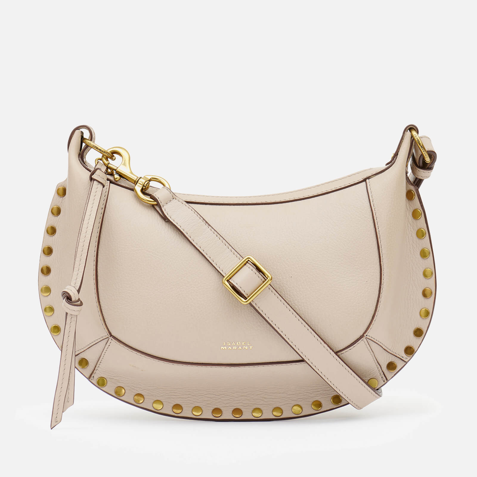 Isabel Marant Oskan Moon Studded Leather Shoulder Bag