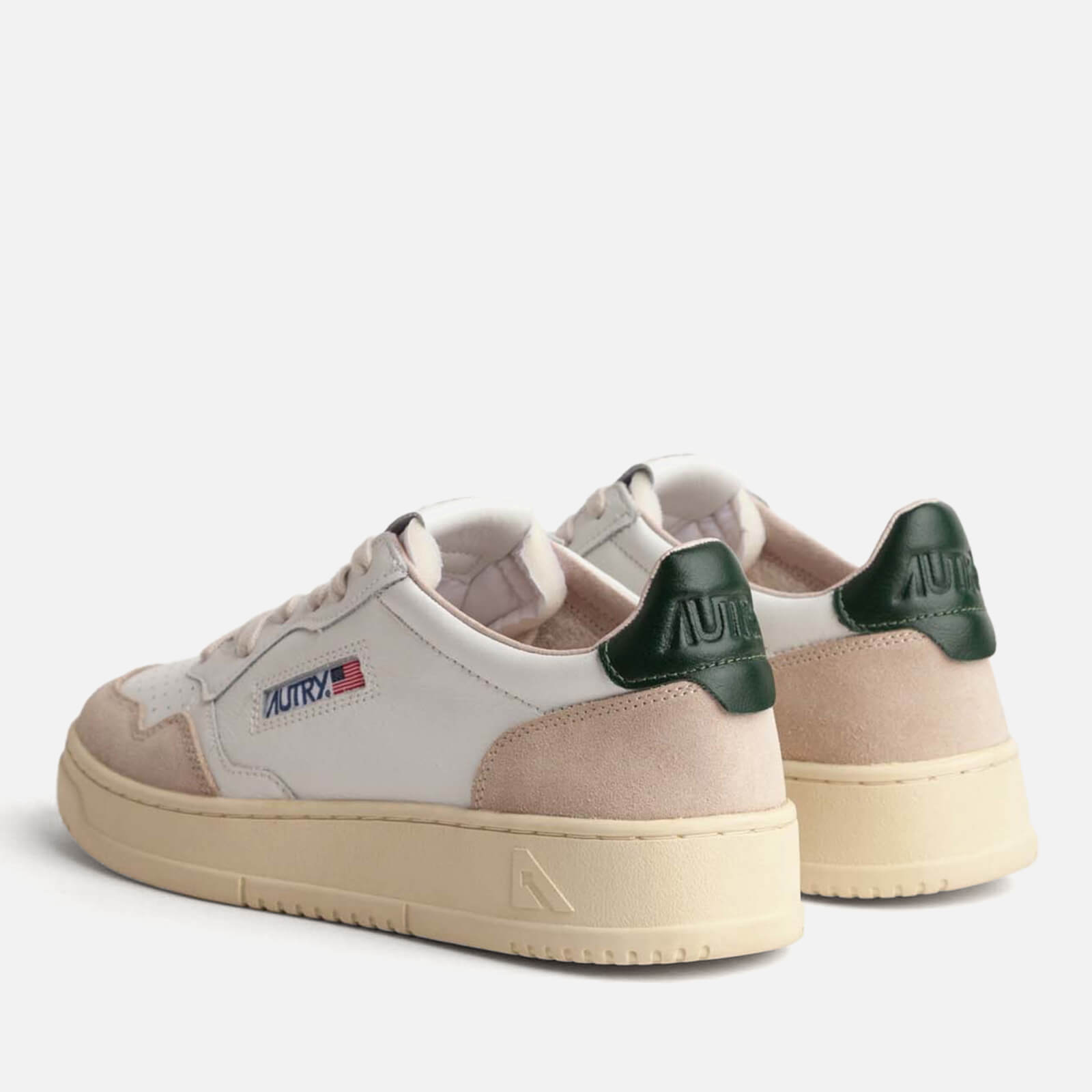Autry White Medalist Leather And Suede Trainers - Uk Men's Size 7