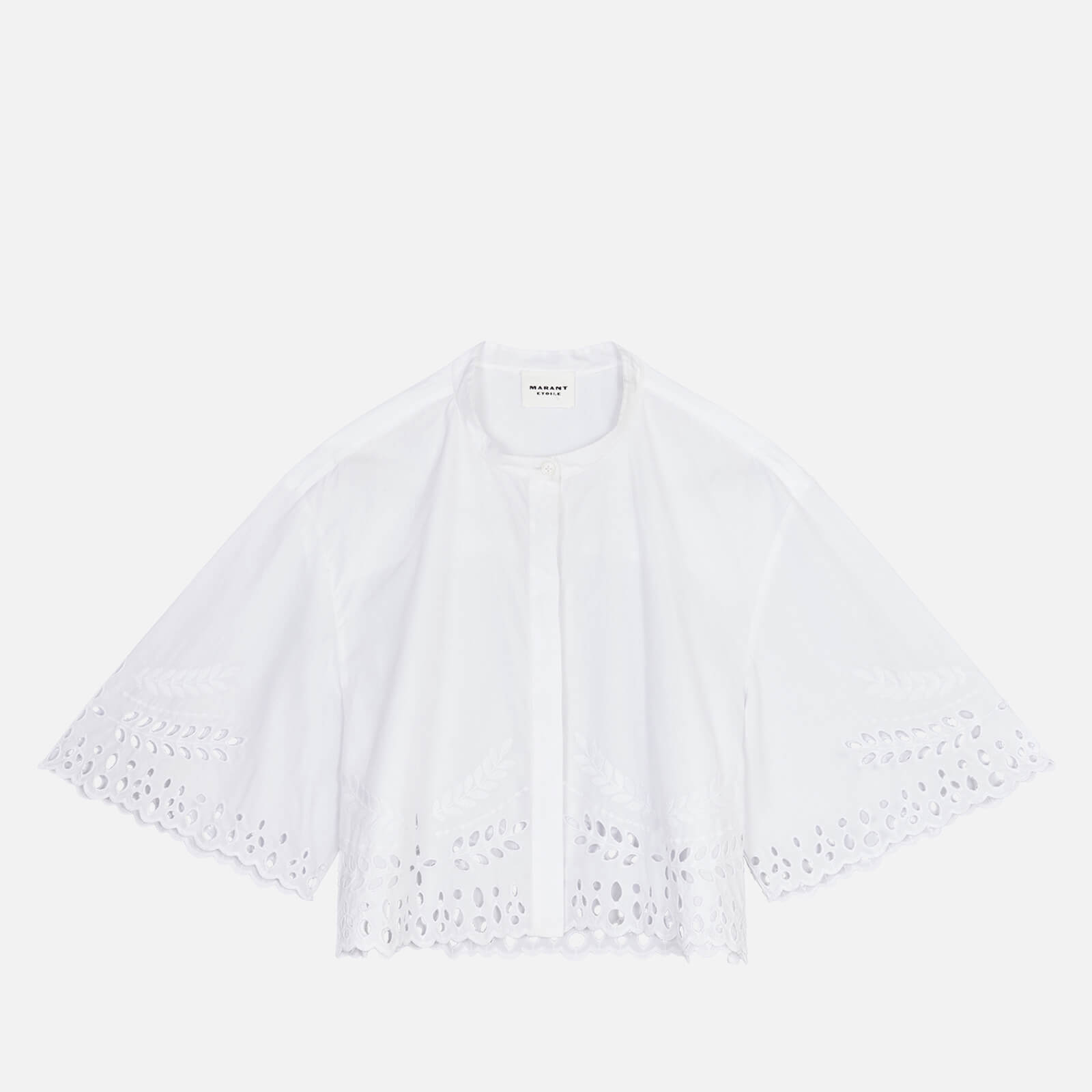 Isabel Marant Étoile Women's Rommy Broderie Anglaise Cropped Blouse - White - FR 34/UK 6